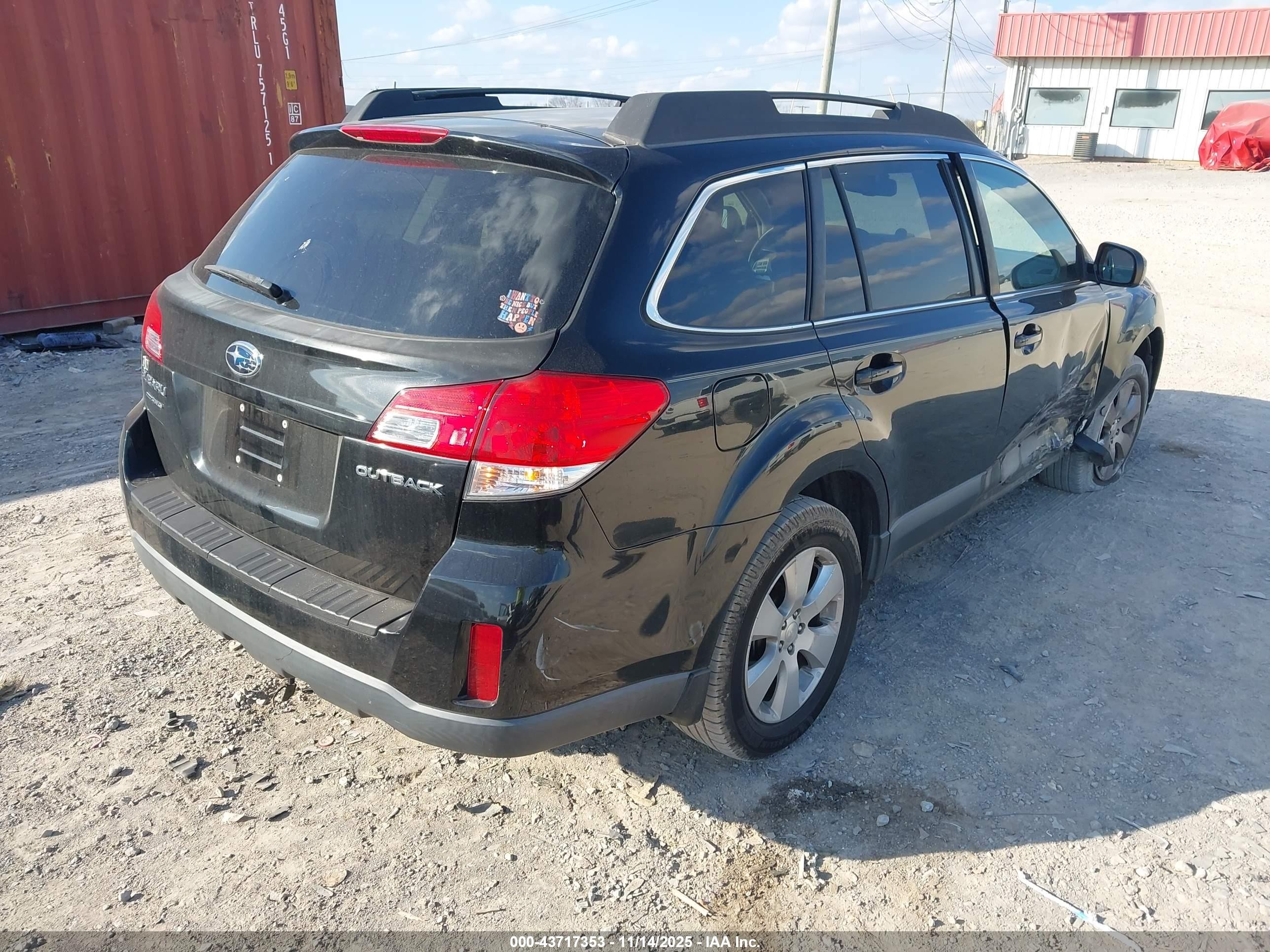 2012 Subaru Outback 2.5i Premium Black vin: 4S4BRCCCXC3300844