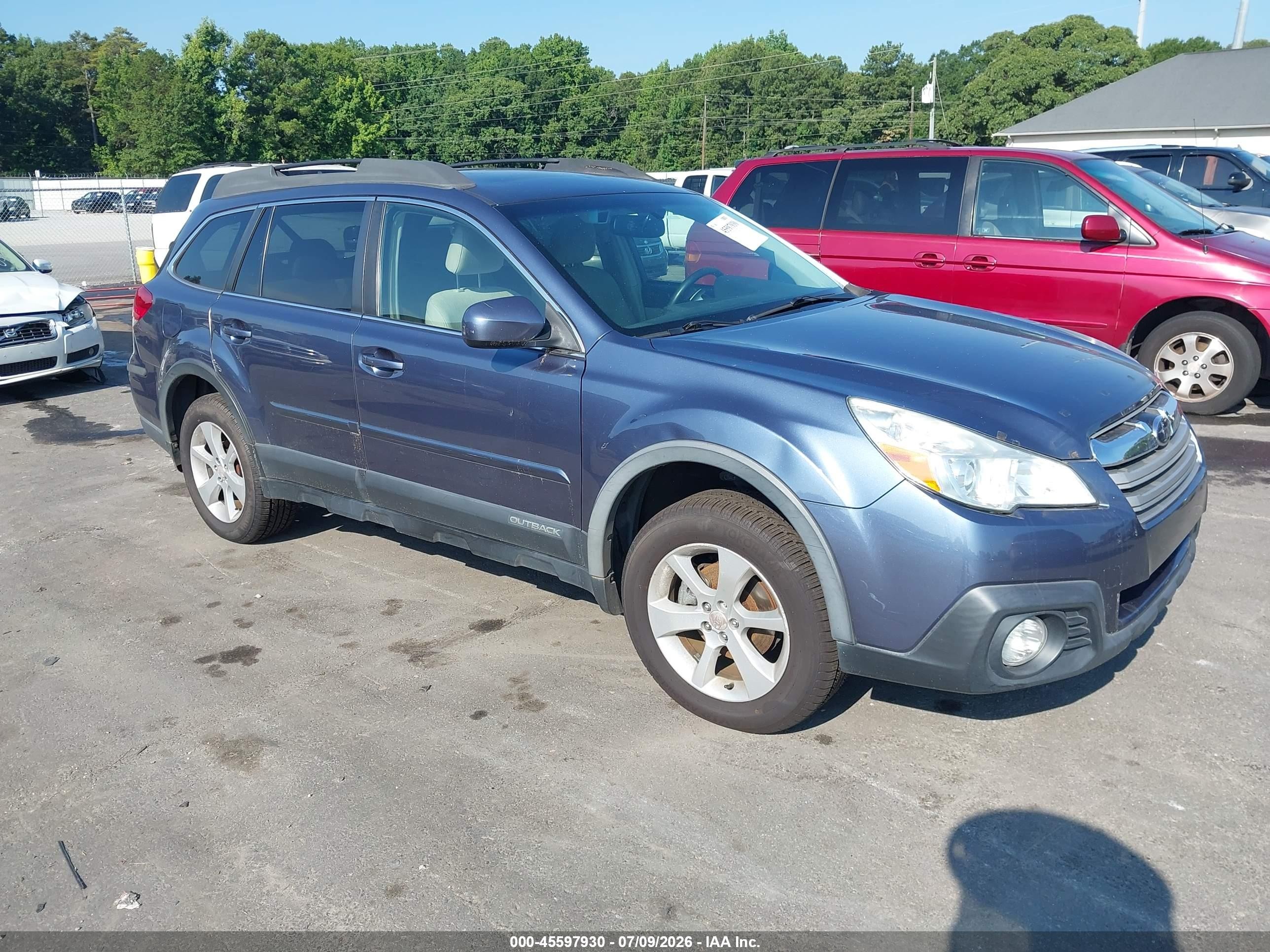 2014 Subaru Outback 2.5i Premium Blue vin: 4S4BRCFCXE3246573