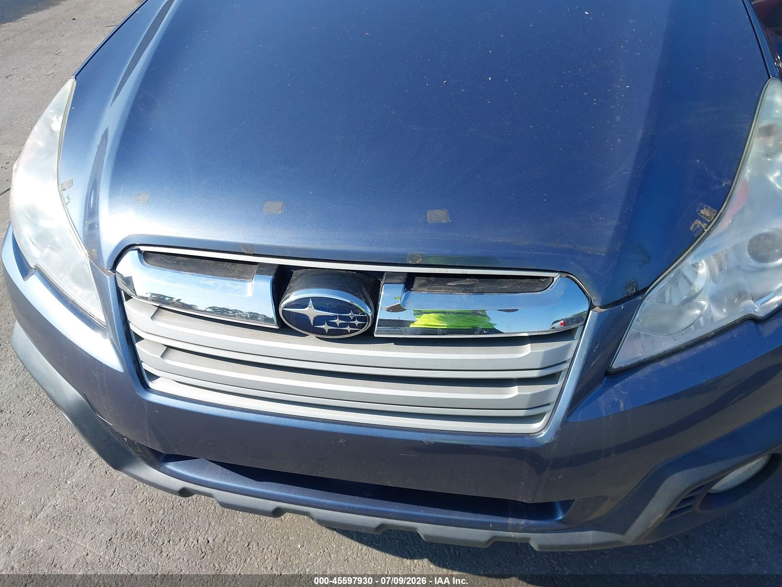 2014 Subaru Outback 2.5i Premium Blue vin: 4S4BRCFCXE3246573