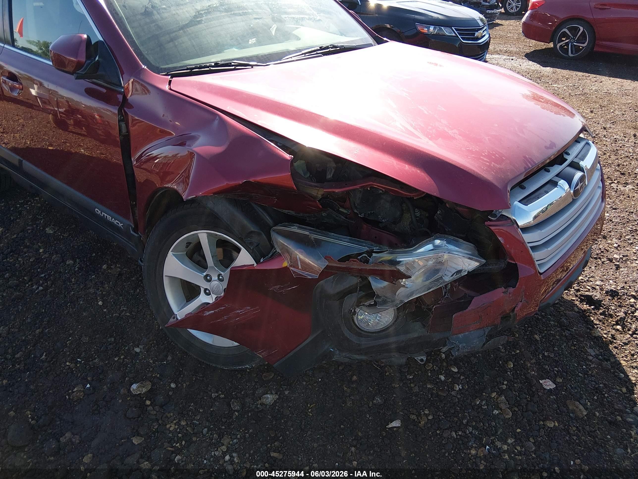 2013 Subaru Outback 2.5i Premium Red vin: 4S4BRCGC7D3262114