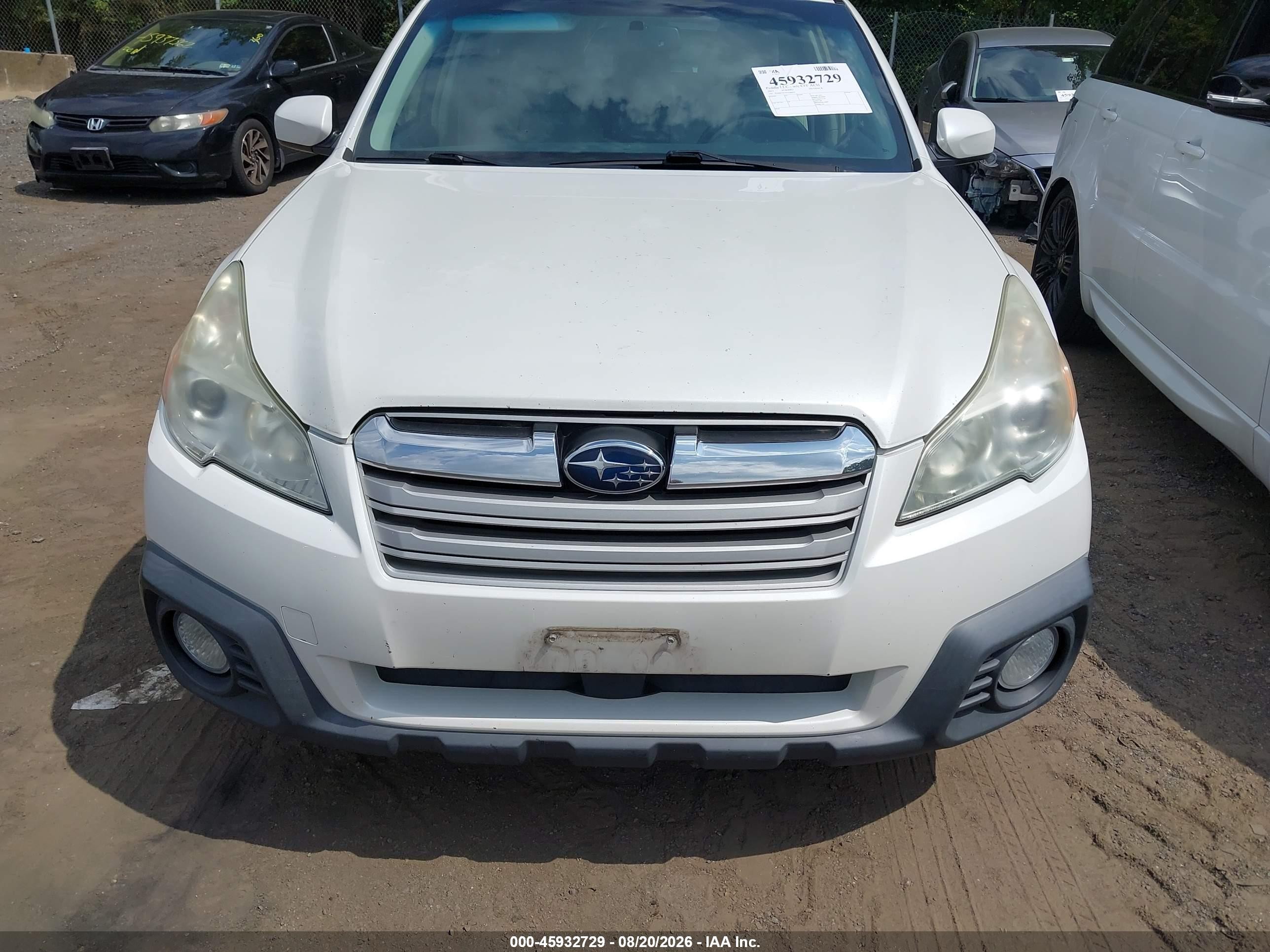 2013 Subaru Outback 2.5i Premium White vin: 4S4BRCGC9D3248456