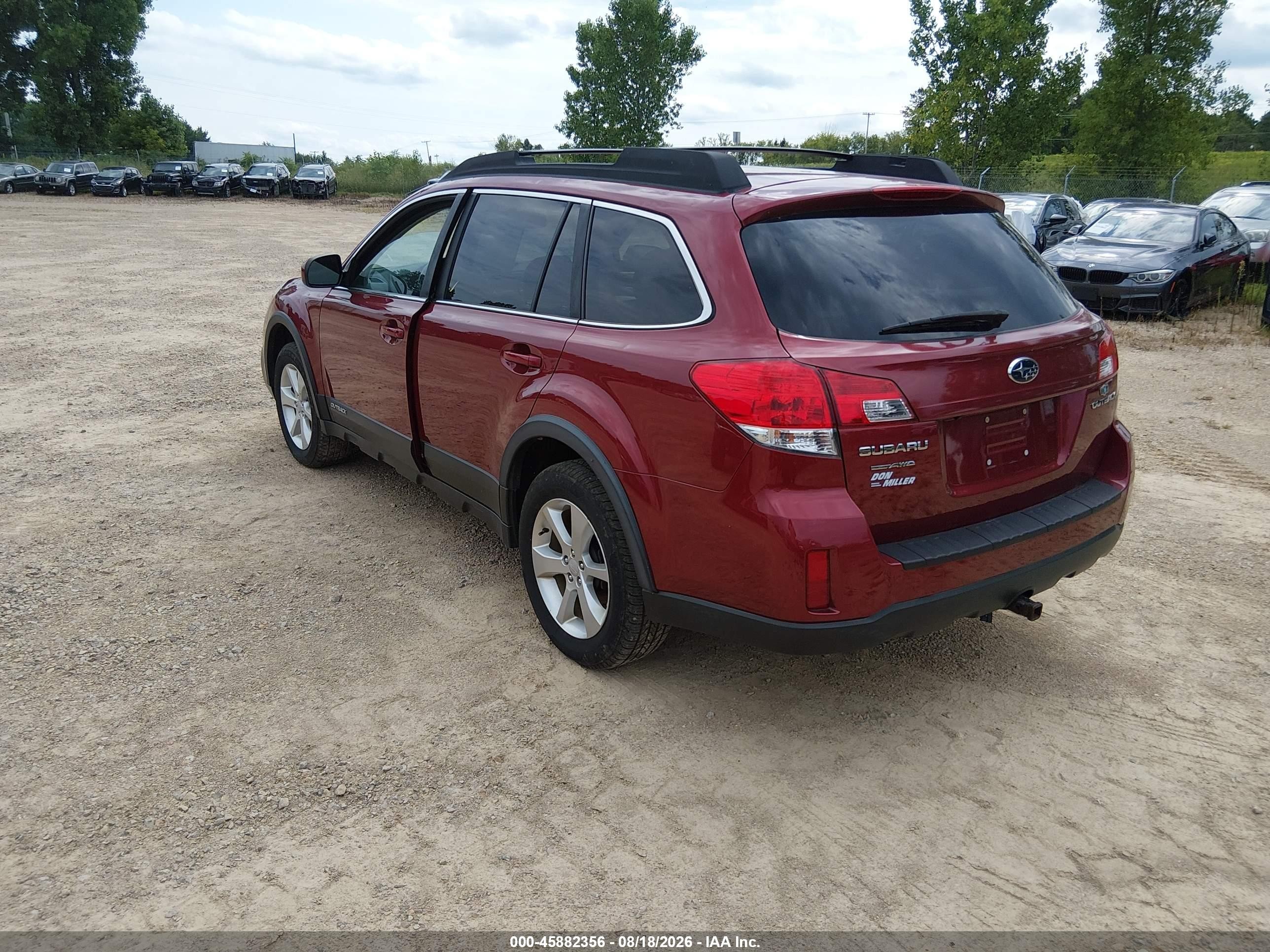 2013 Subaru Outback 2.5i Premium Burgundy vin: 4S4BRCGCXD3273592