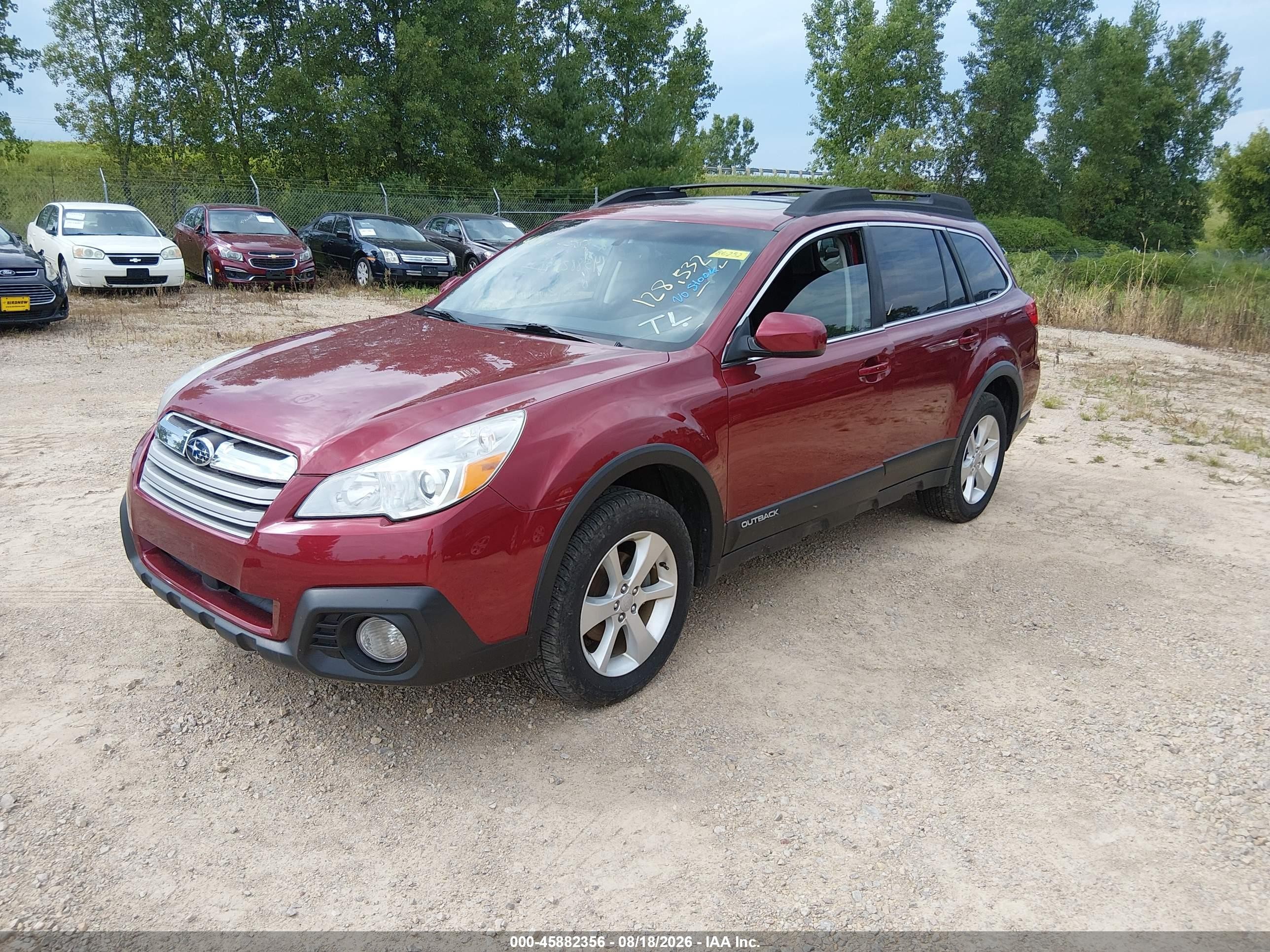2013 Subaru Outback 2.5i Premium Burgundy vin: 4S4BRCGCXD3273592