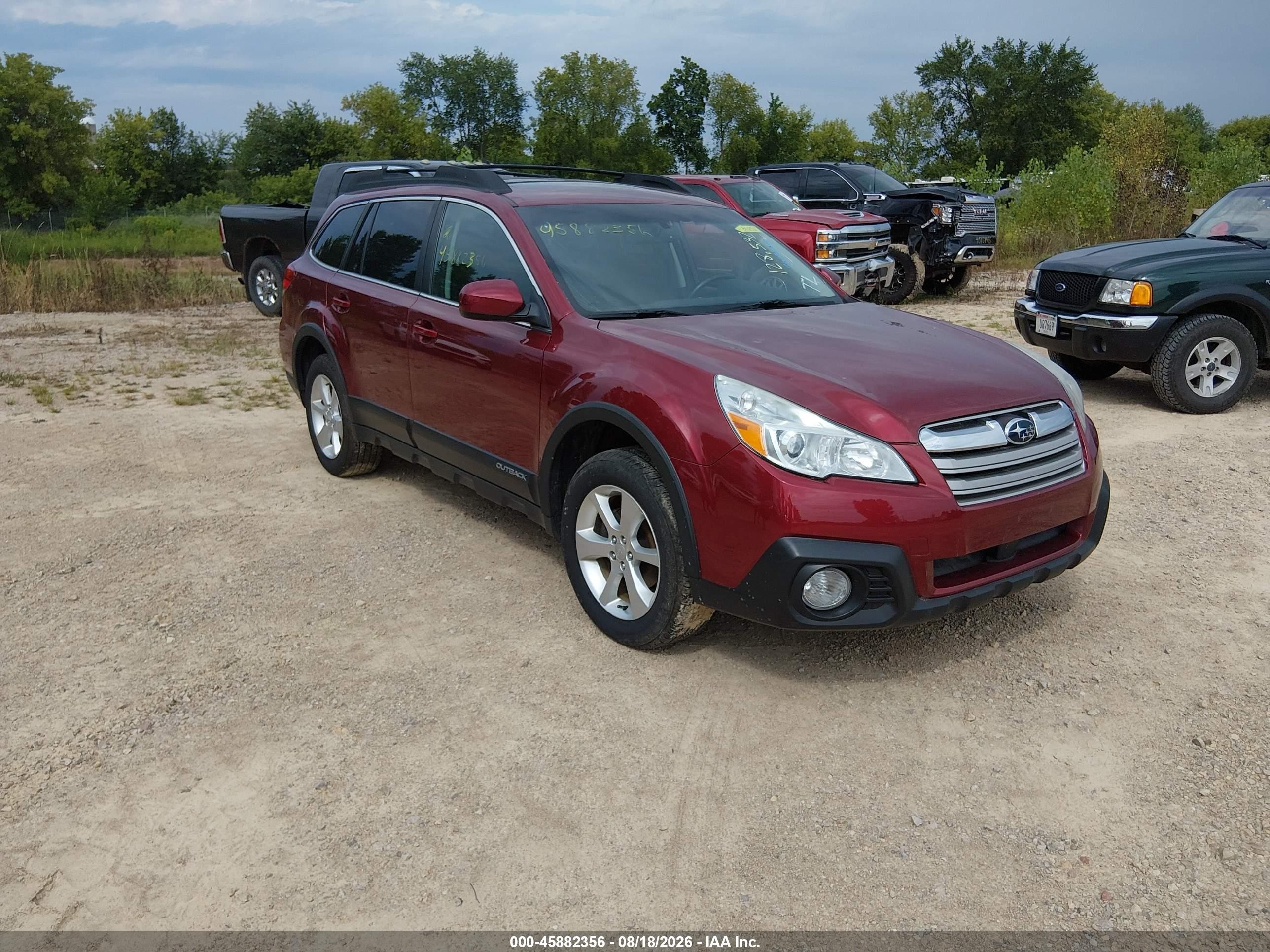 2013 Subaru Outback 2.5i Premium Бордовый vin: 4S4BRCGCXD3273592