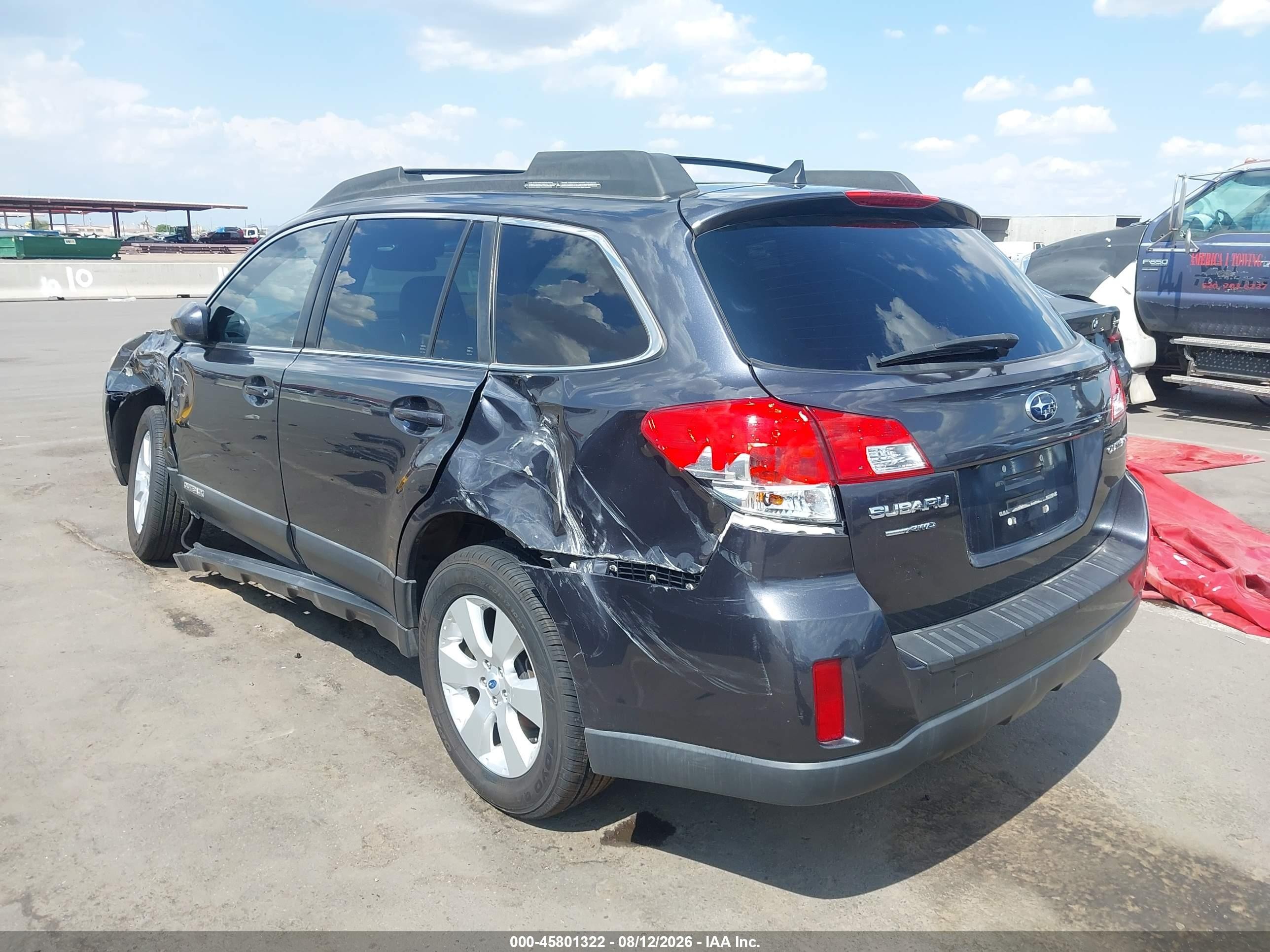 2012 Subaru Outback 2.5i Limited Black vin: 4S4BRCKC1C3230006