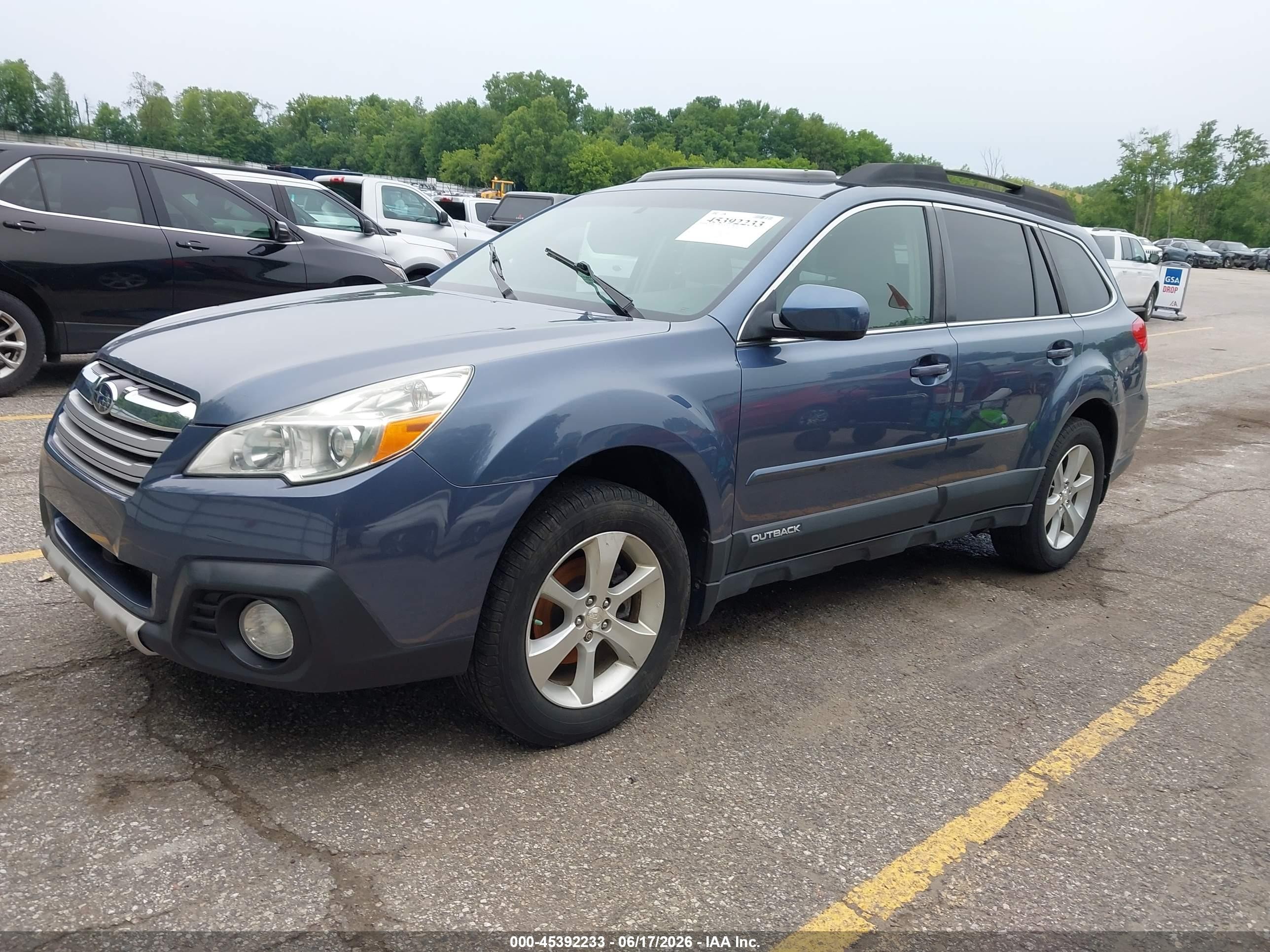 2013 Subaru Outback 2.5i Limited Blue vin: 4S4BRCKC1D3249107
