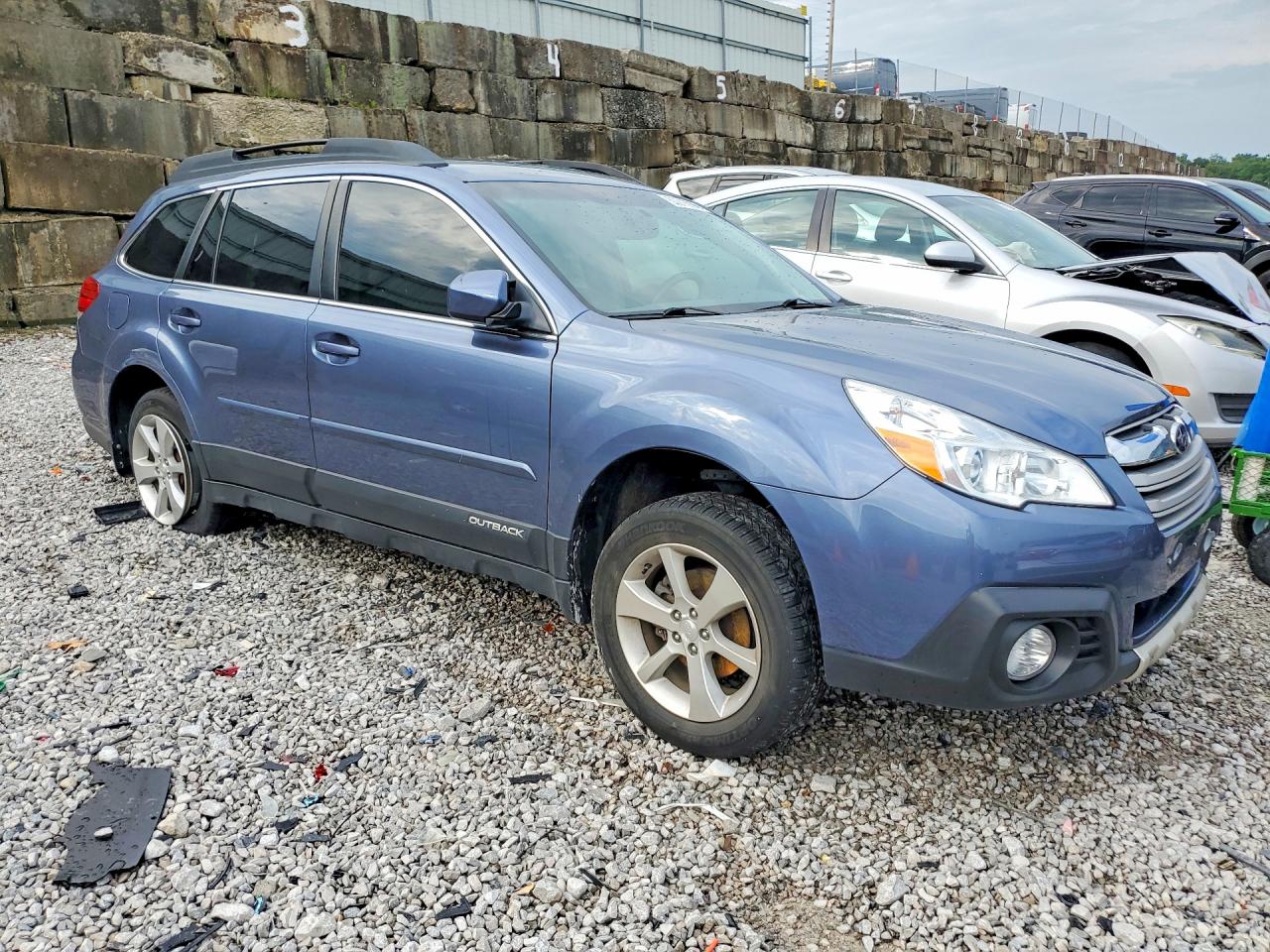 2014 Subaru Outback 2.5i Limited Blue vin: 4S4BRCKC1E3210177