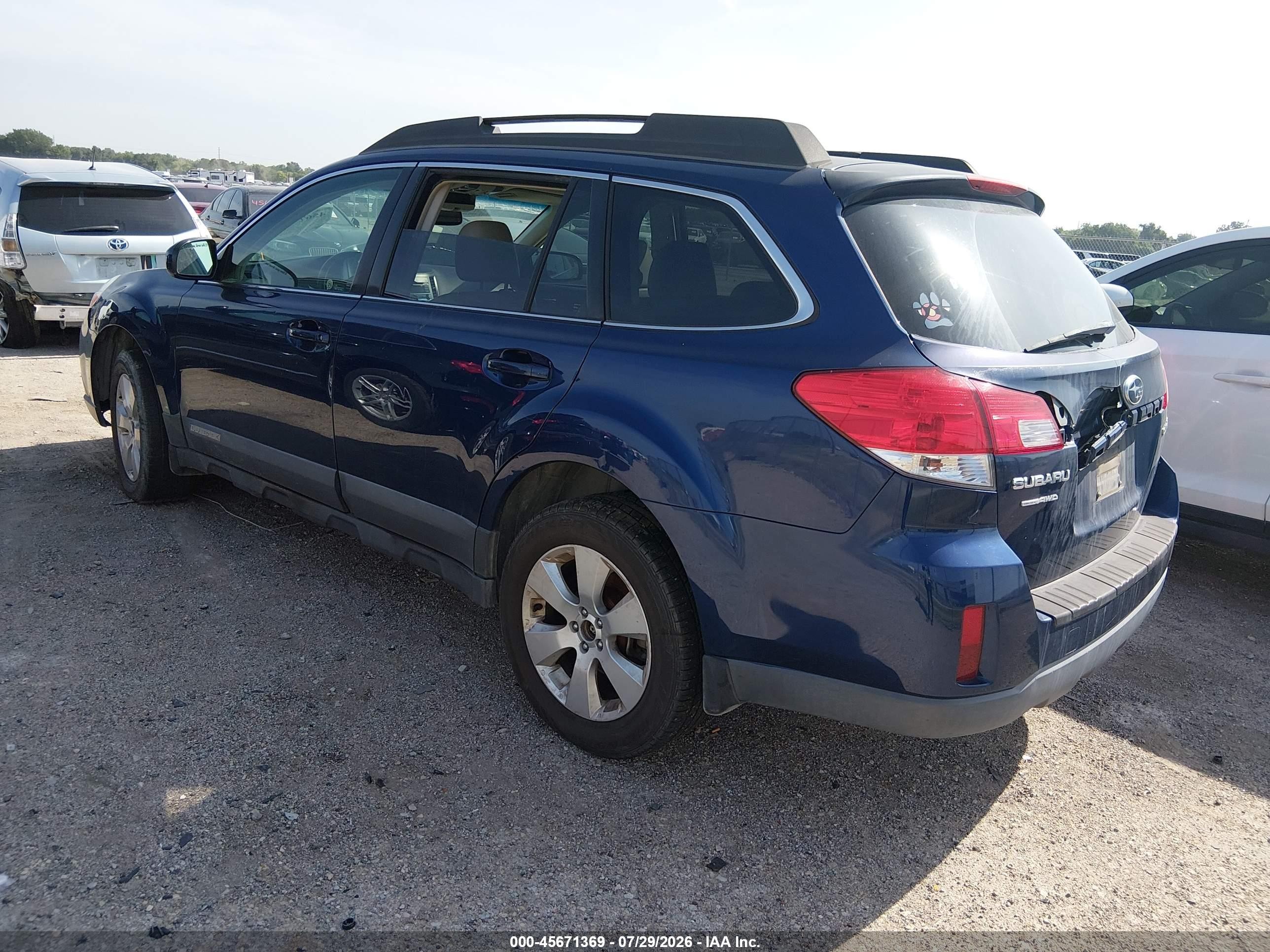 2010 Subaru Outback 2.5i Limited Синий vin: 4S4BRCKC2A3354587