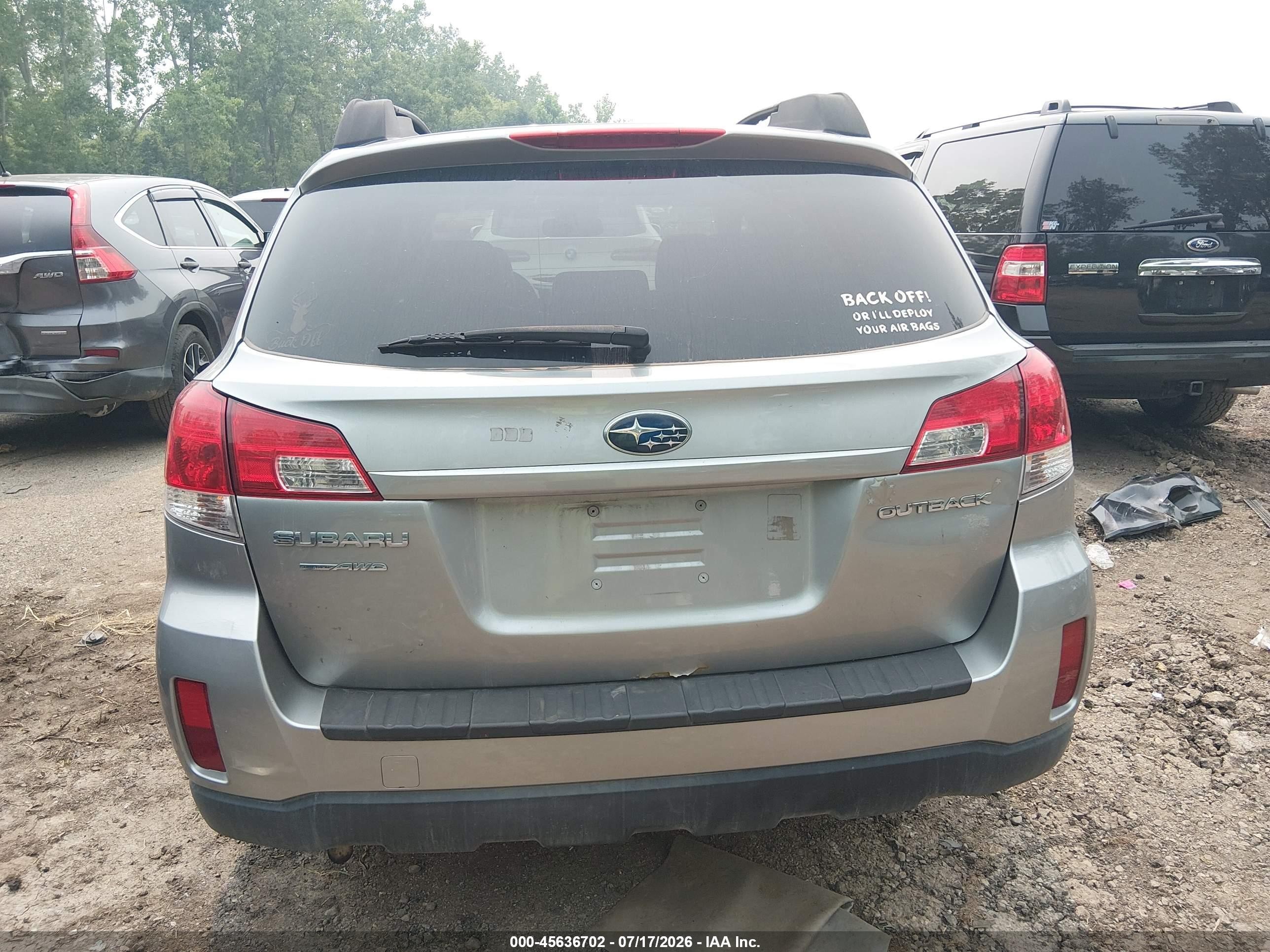 2010 Subaru Outback 2.5i Limited Silver vin: 4S4BRCKC3A3362102