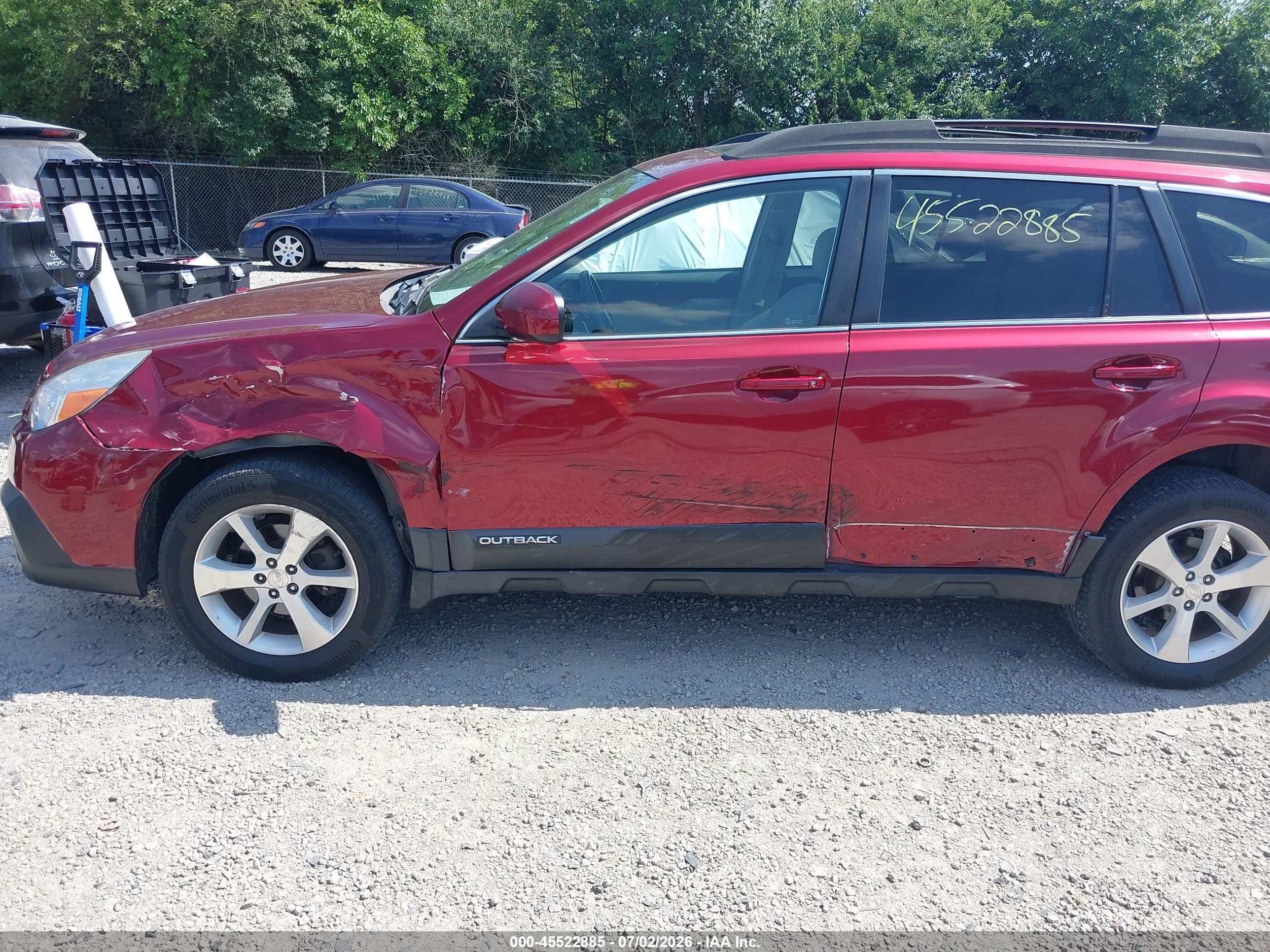 2013 Subaru Outback 2.5i Limited Red vin: 4S4BRCKC3D3246340