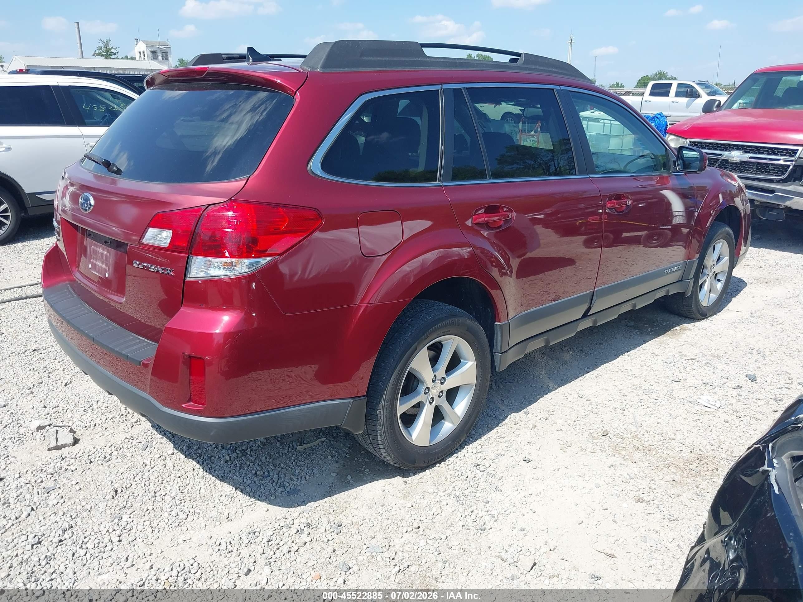 2013 Subaru Outback 2.5i Limited Red vin: 4S4BRCKC3D3246340