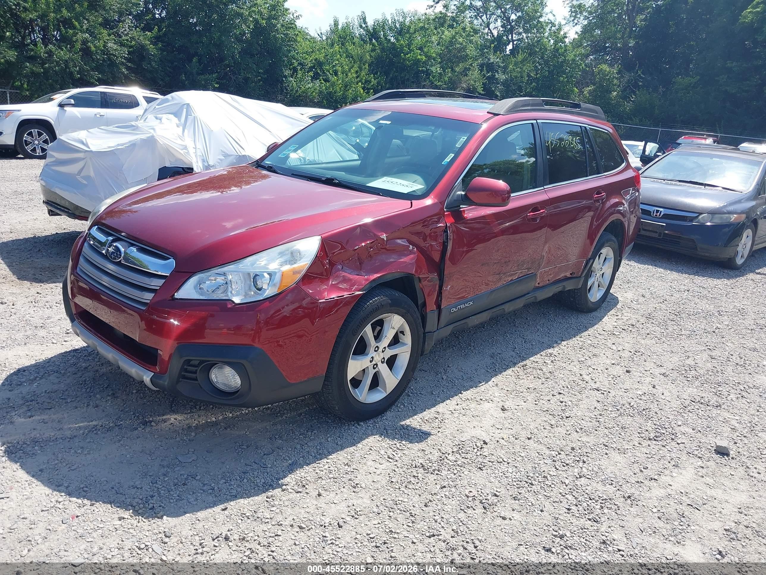 2013 Subaru Outback 2.5i Limited Red vin: 4S4BRCKC3D3246340