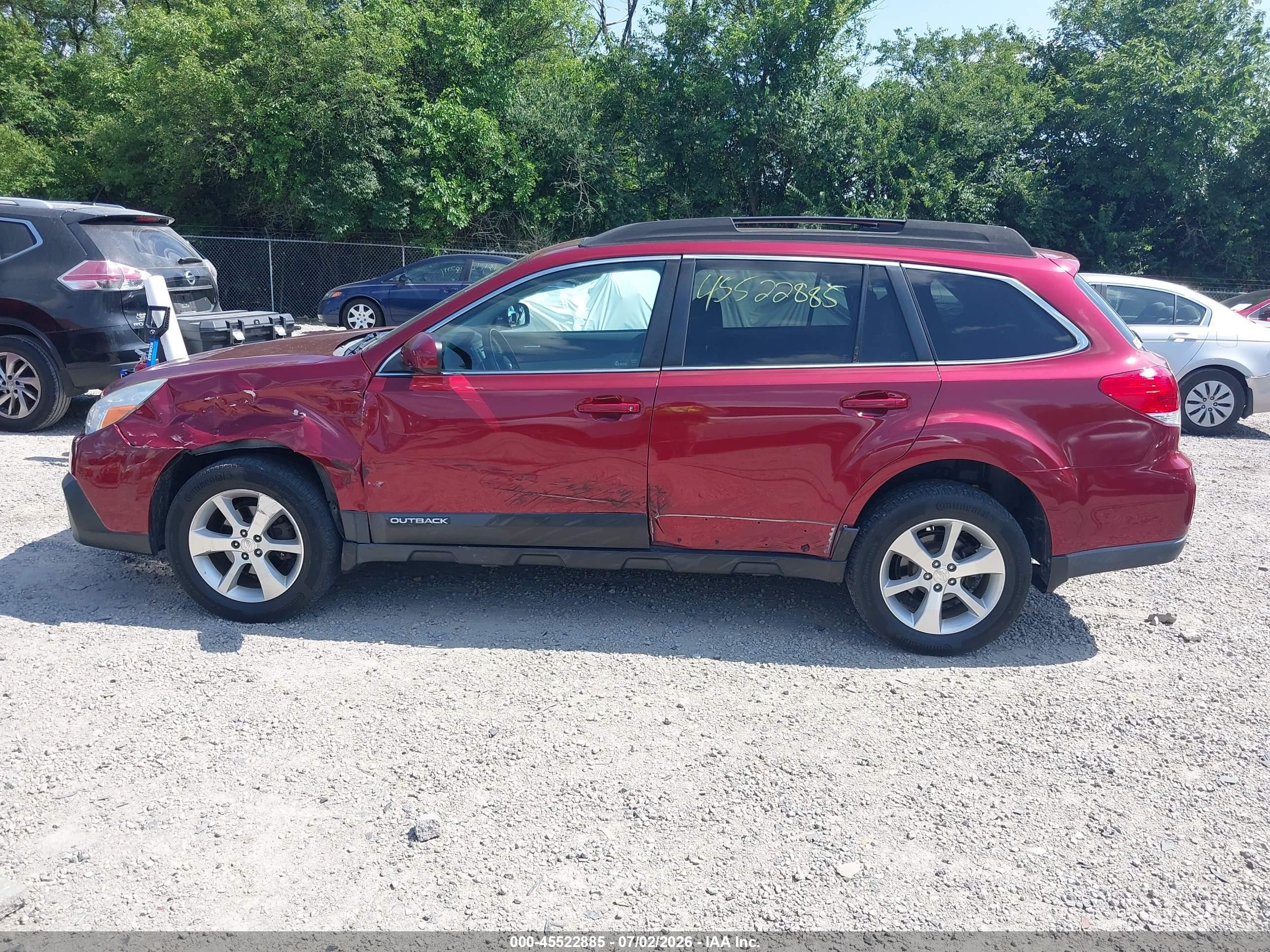 2013 Subaru Outback 2.5i Limited Red vin: 4S4BRCKC3D3246340