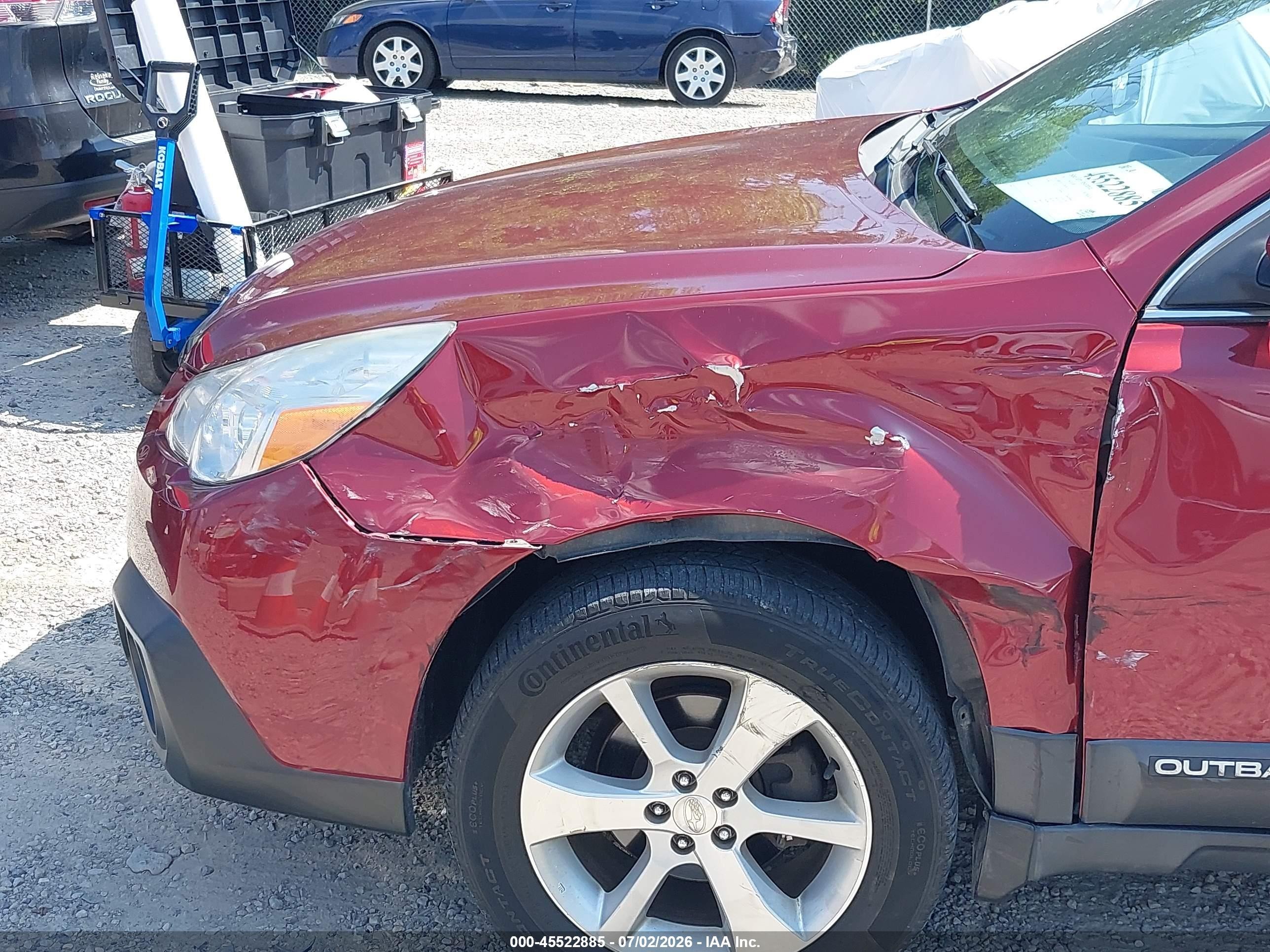 2013 Subaru Outback 2.5i Limited Red vin: 4S4BRCKC3D3246340