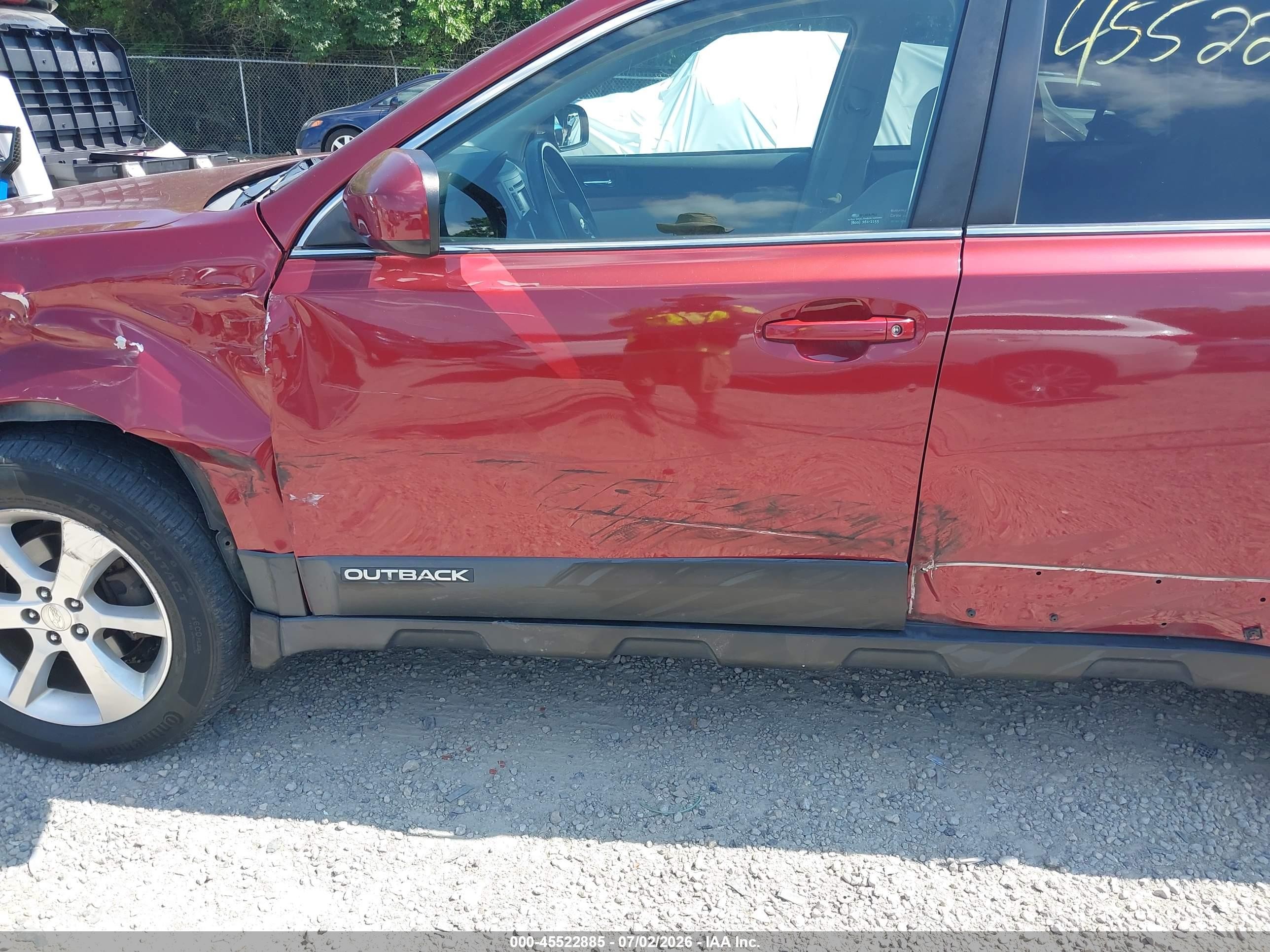 2013 Subaru Outback 2.5i Limited Red vin: 4S4BRCKC3D3246340
