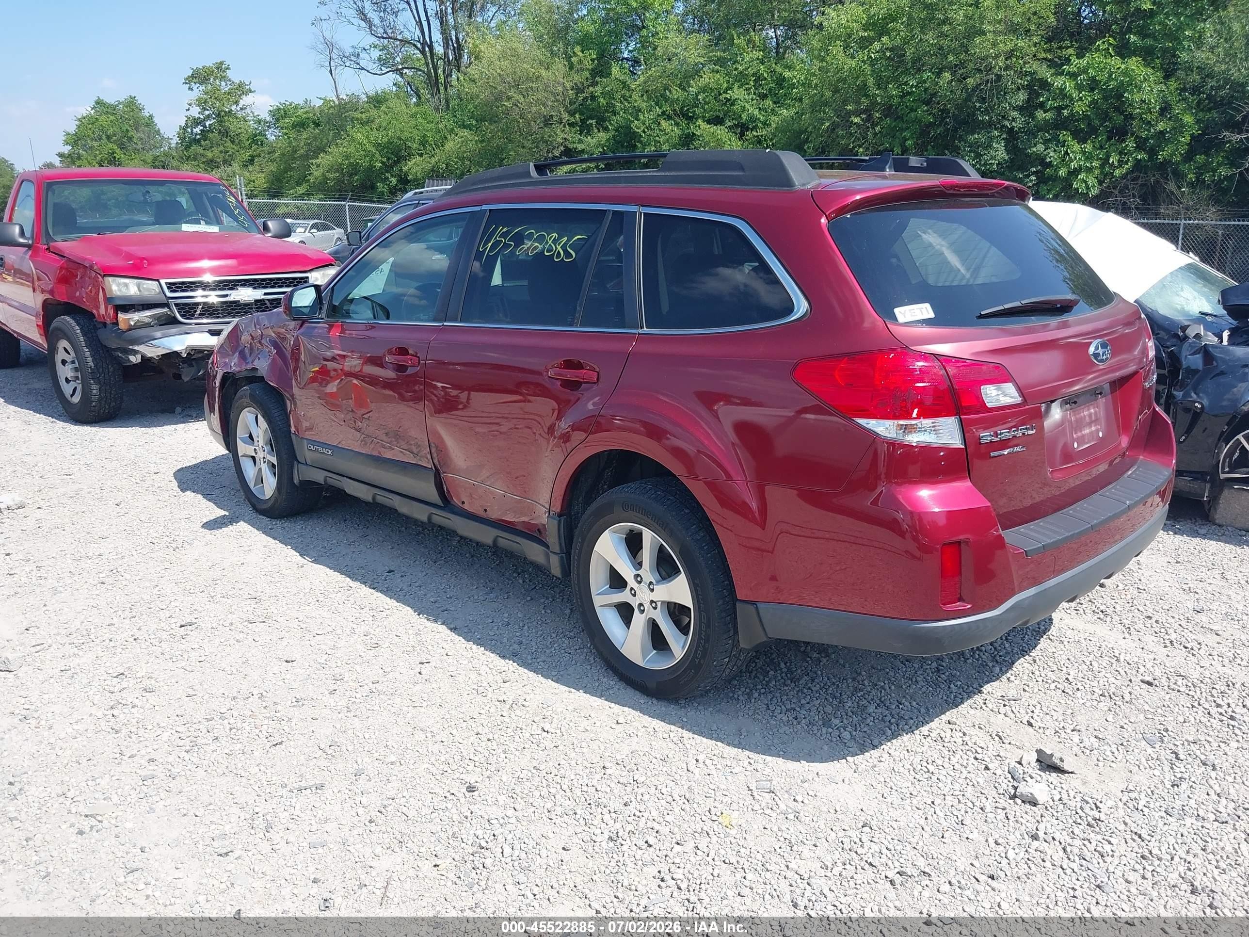 2013 Subaru Outback 2.5i Limited Red vin: 4S4BRCKC3D3246340