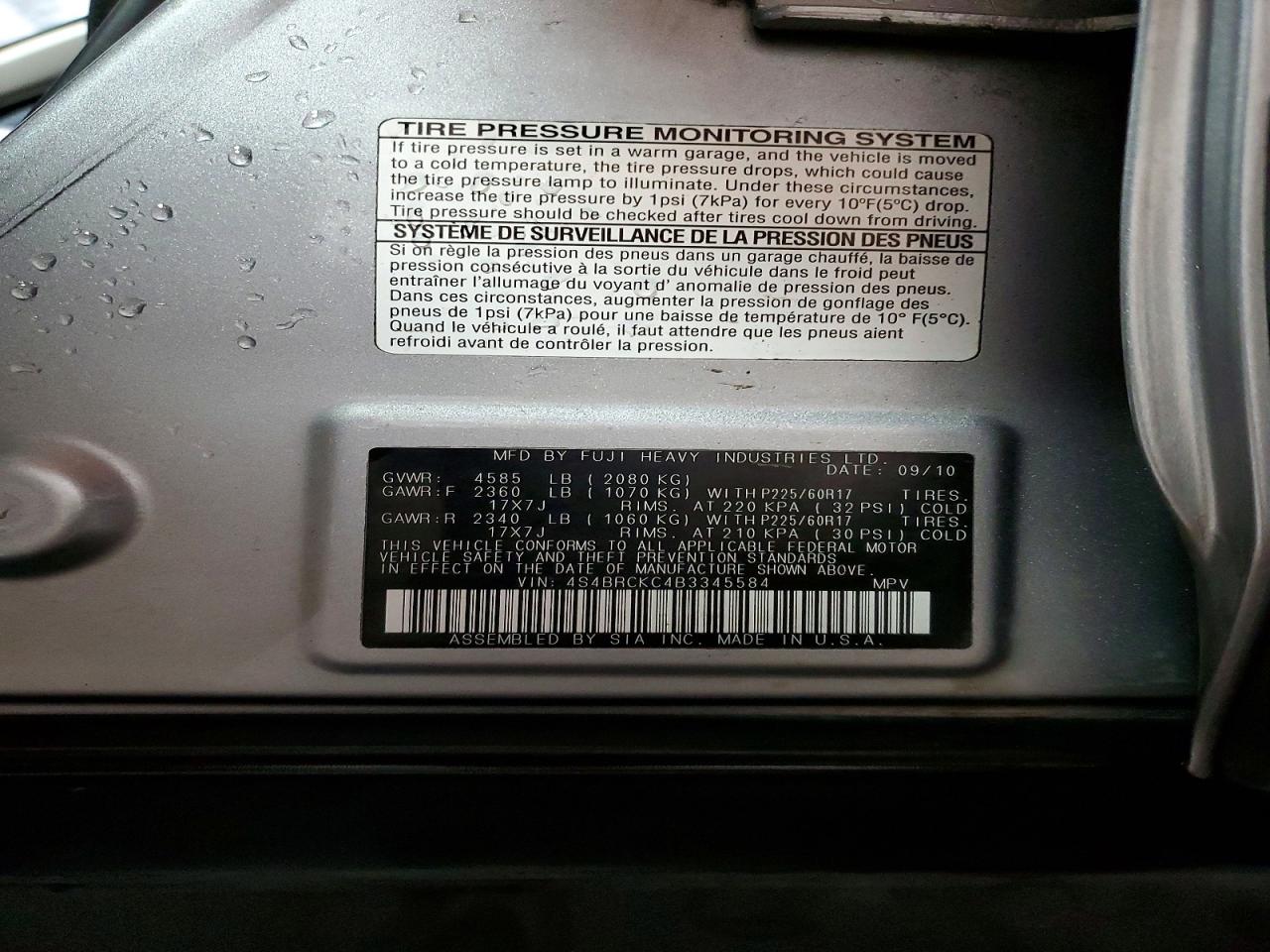 2011 Subaru Outback 2.5i Limited Silver vin: 4S4BRCKC4B3345584