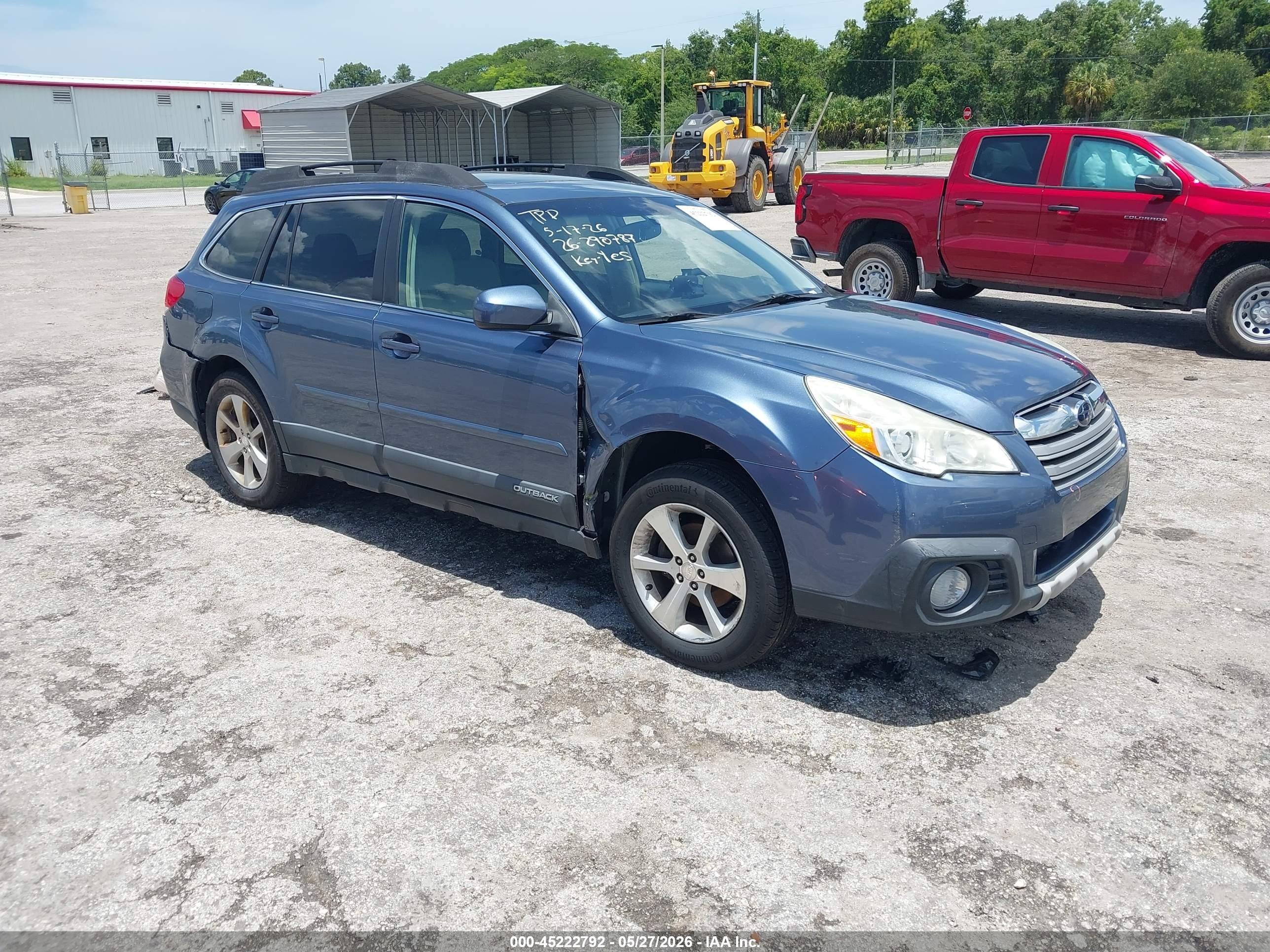 2013 Subaru Outback 2.5i Limited Blue vin: 4S4BRCKC4D3241051