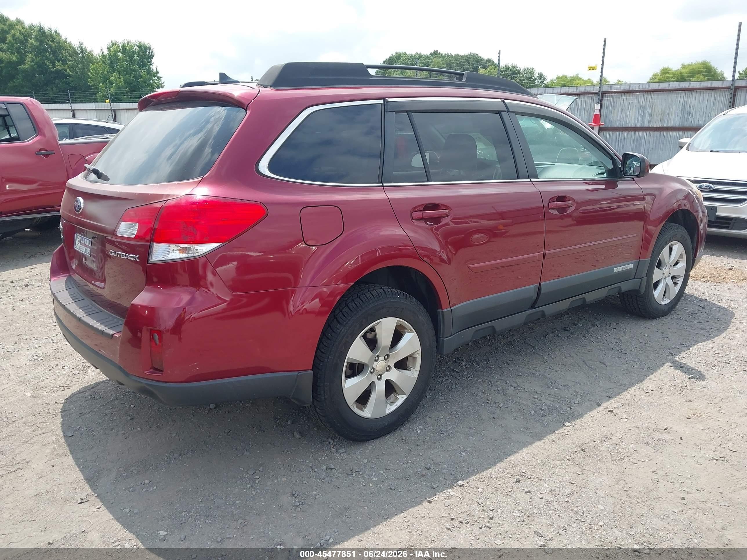 2012 Subaru Outback 2.5i Limited Red vin: 4S4BRCKC5C3247729