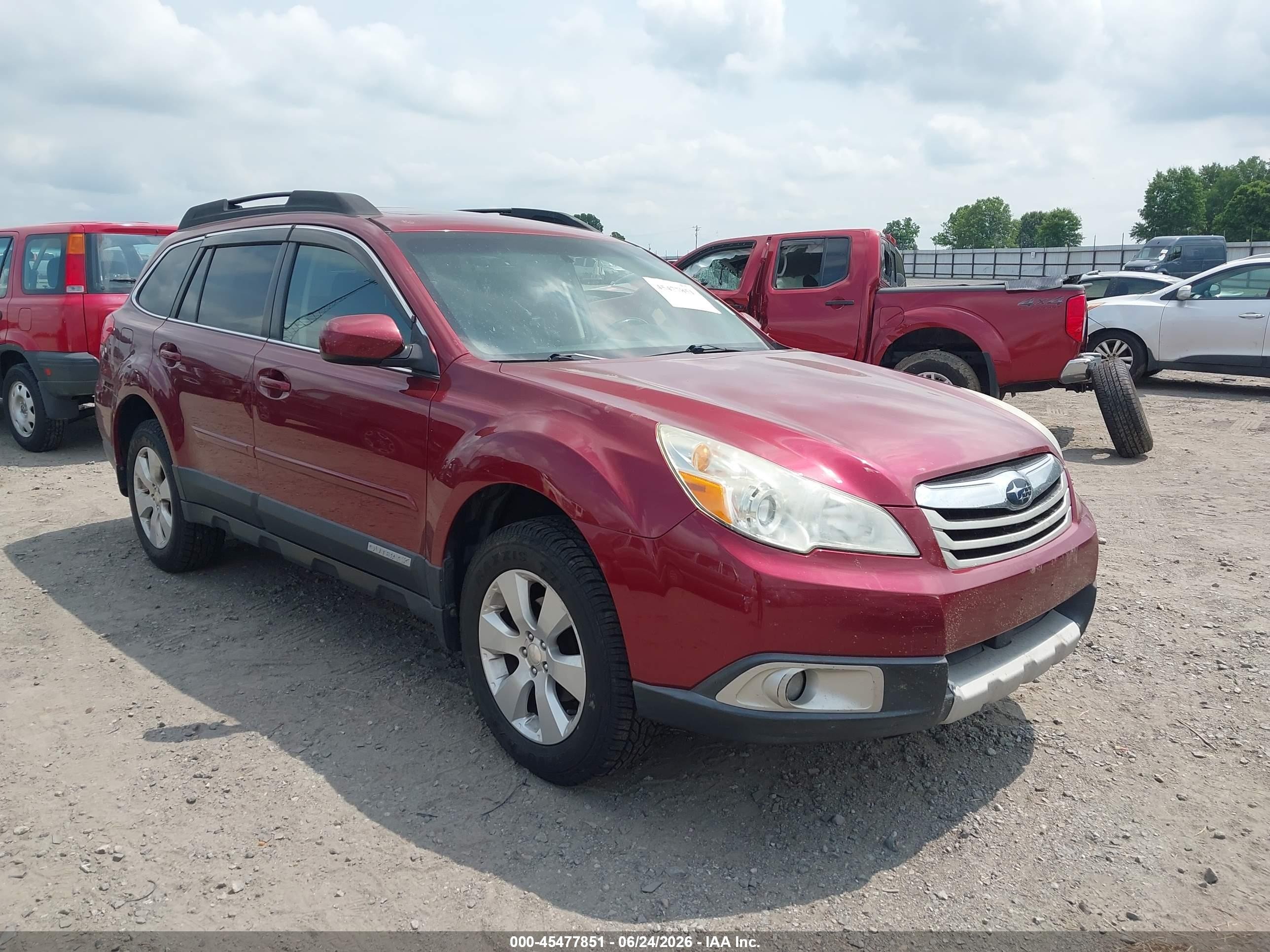 2012 Subaru Outback 2.5i Limited Red vin: 4S4BRCKC5C3247729