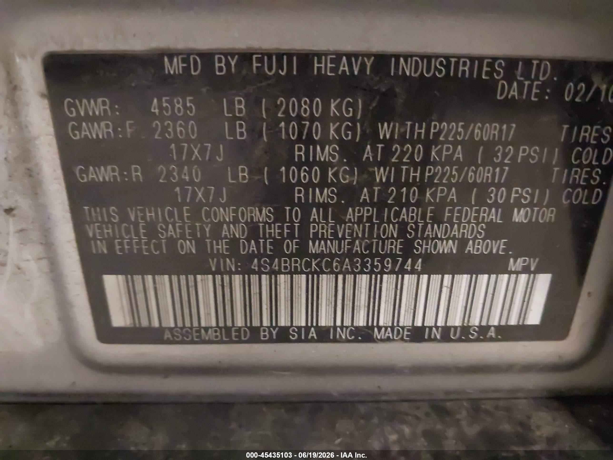 2010 Subaru Outback 2.5i Limited Gray vin: 4S4BRCKC6A3359744