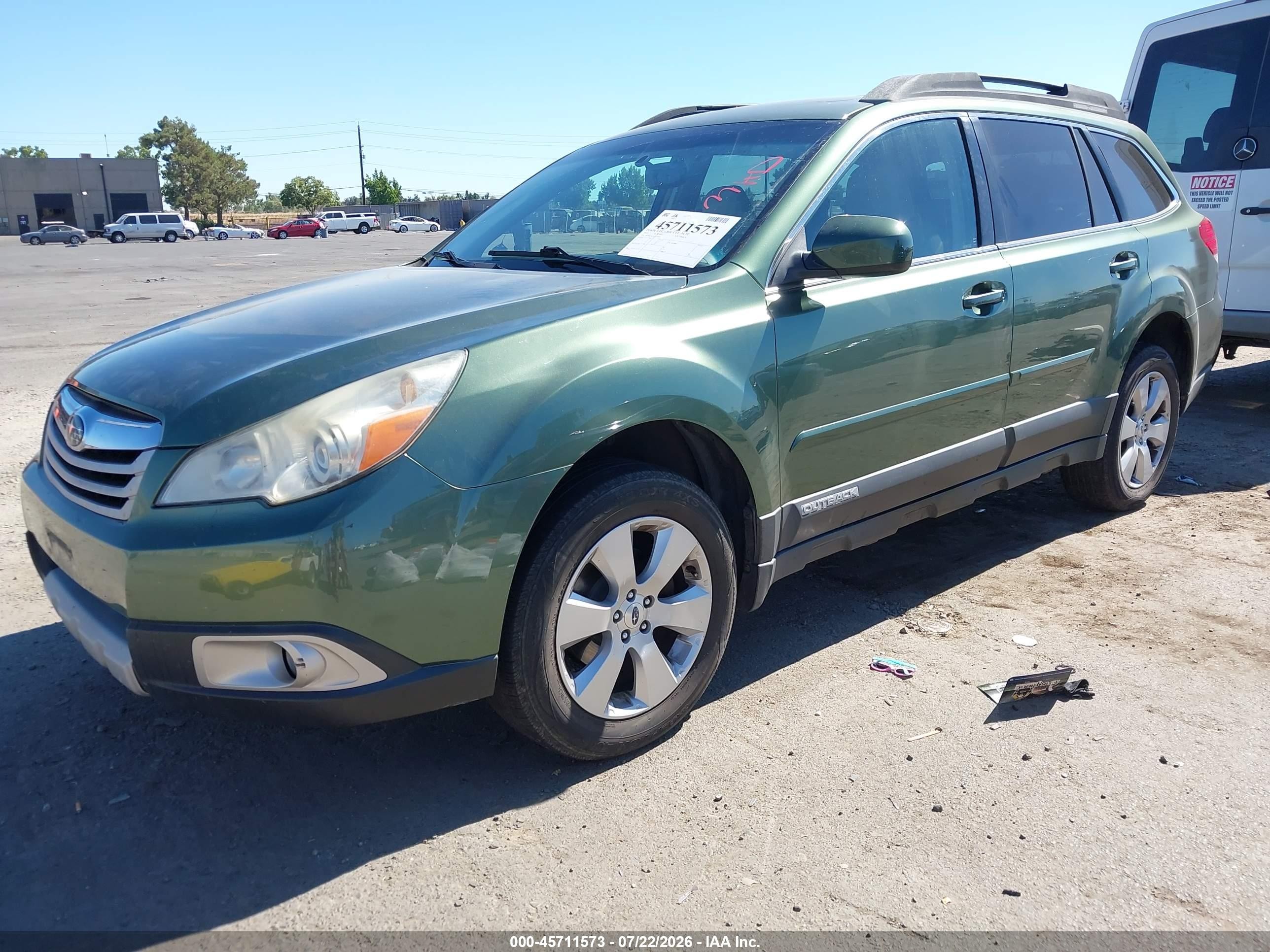 2012 Subaru Outback 2.5i Limited Green vin: 4S4BRCKC6C3259405