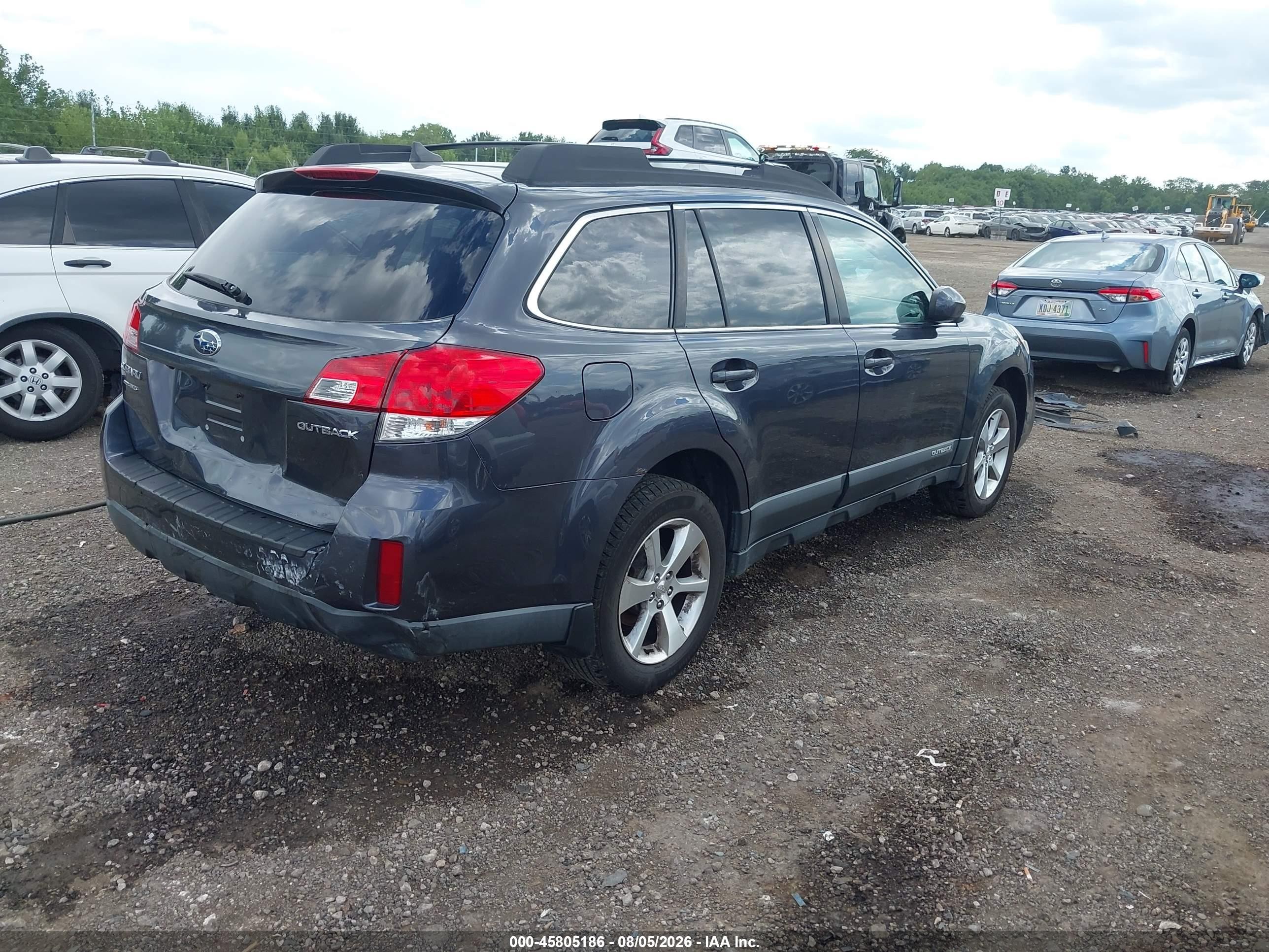 2013 Subaru Outback 2.5i Limited Gray vin: 4S4BRCKC6D3266047