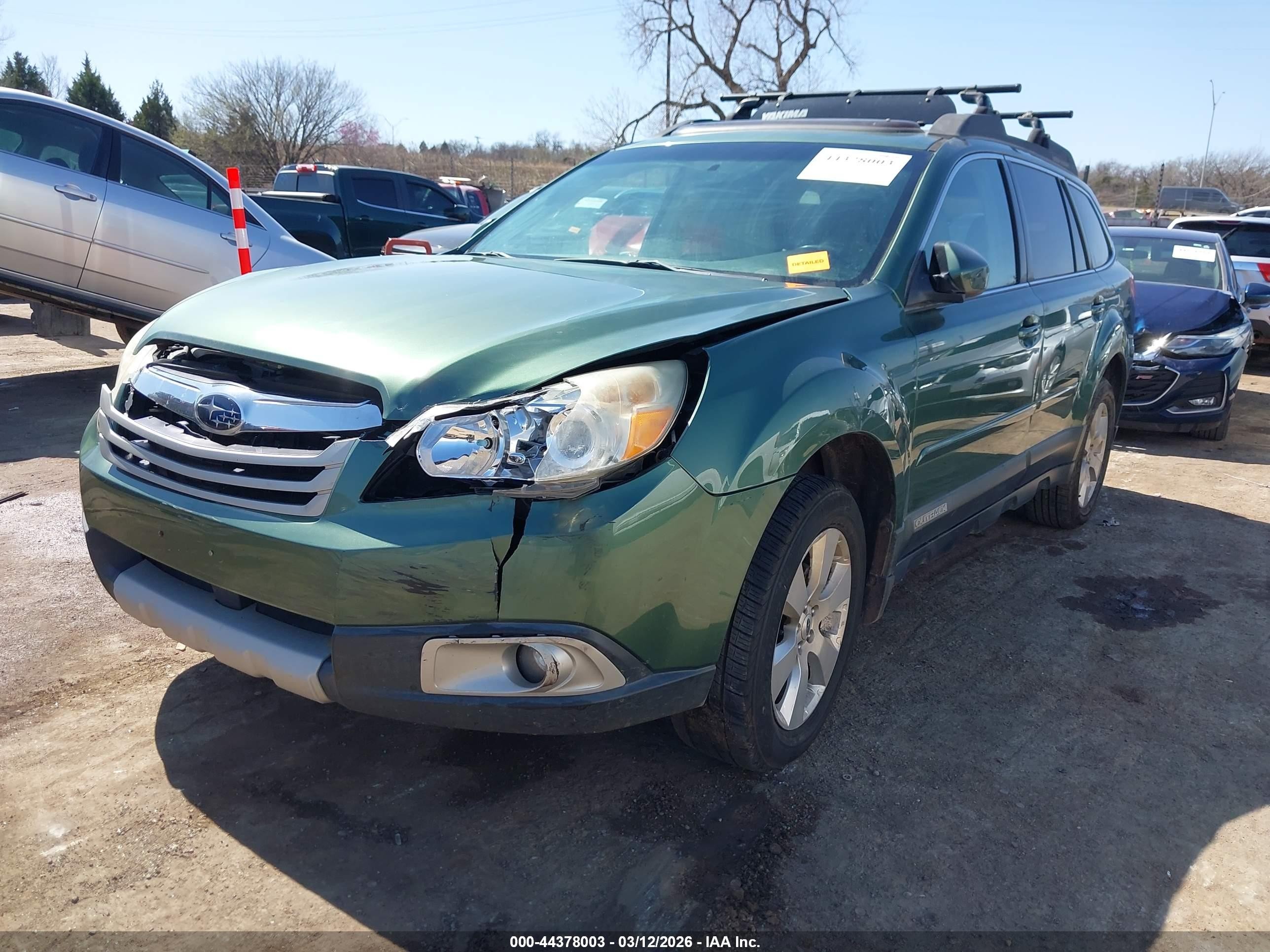 2012 Subaru Outback 2.5i Limited Green vin: 4S4BRCKC8C3276920