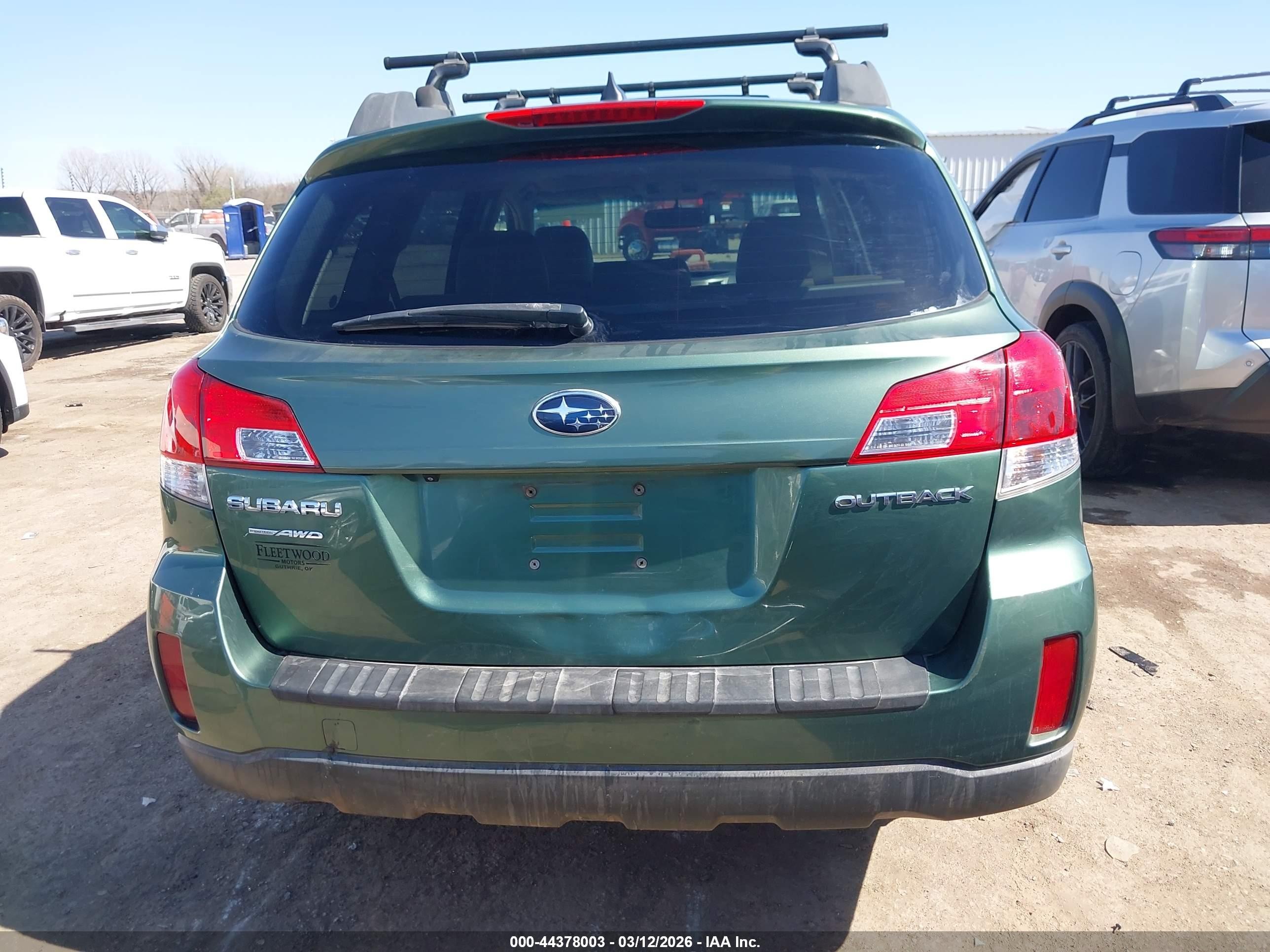 2012 Subaru Outback 2.5i Limited Green vin: 4S4BRCKC8C3276920