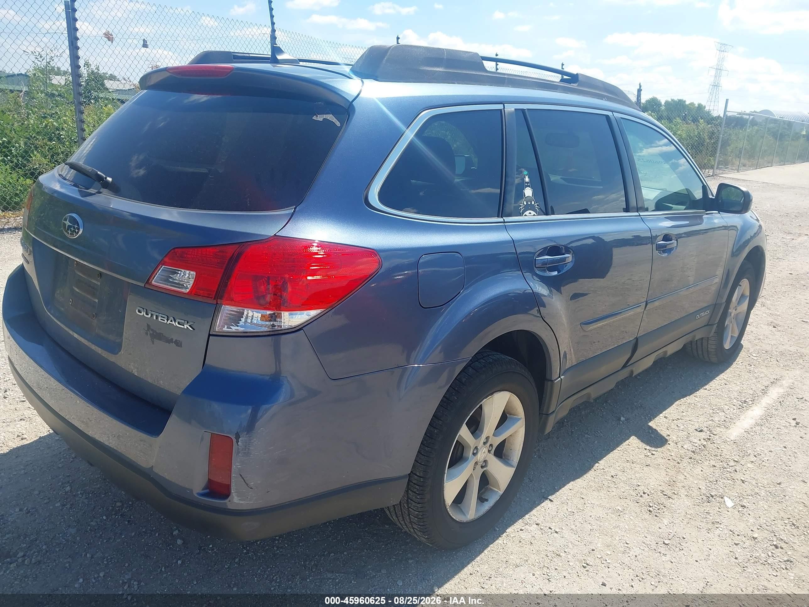2013 Subaru Outback 2.5i Limited Blue vin: 4S4BRCKC8D3309772