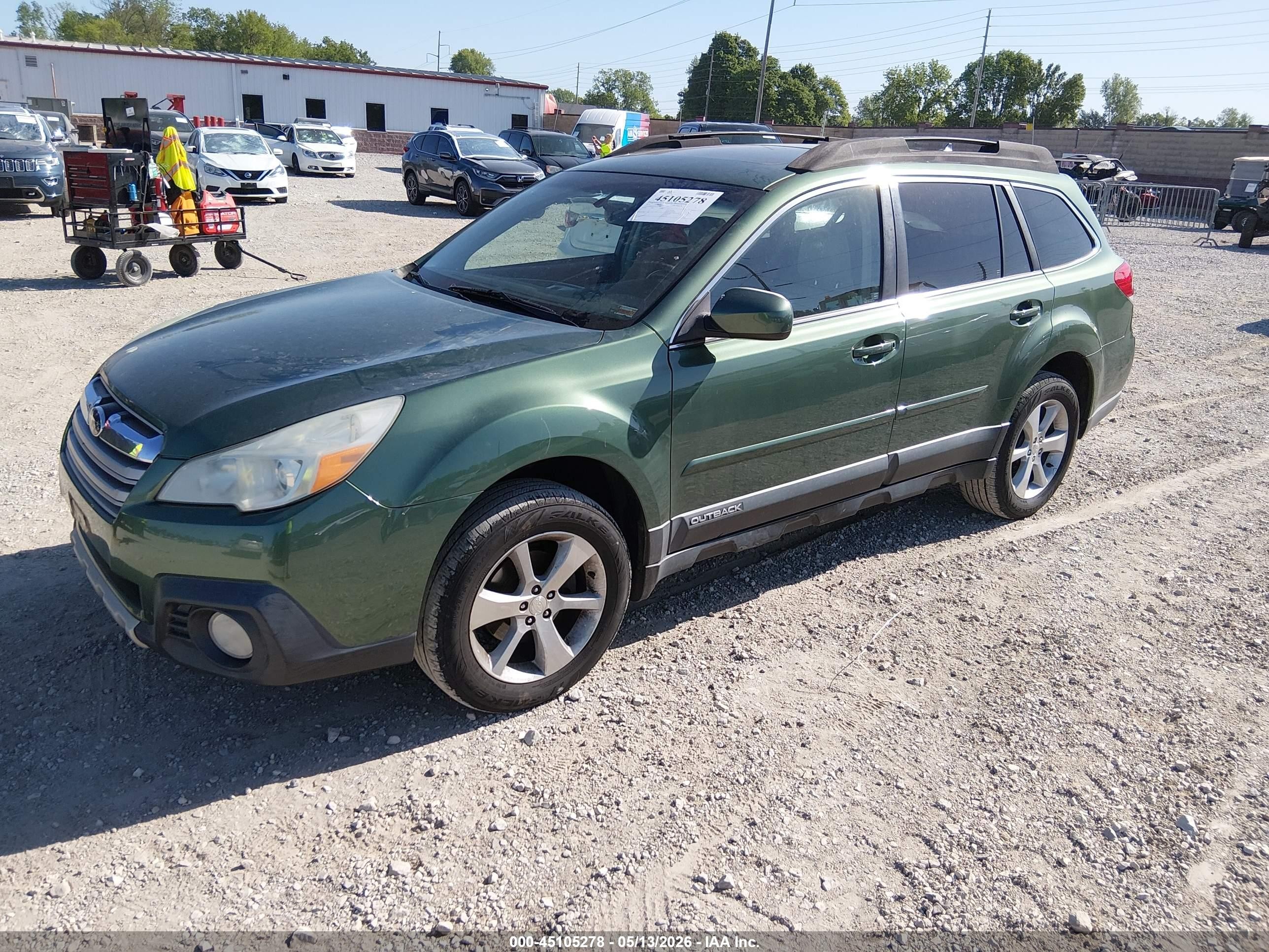 2013 Subaru Outback 2.5i Limited Green vin: 4S4BRCKC8D3315846