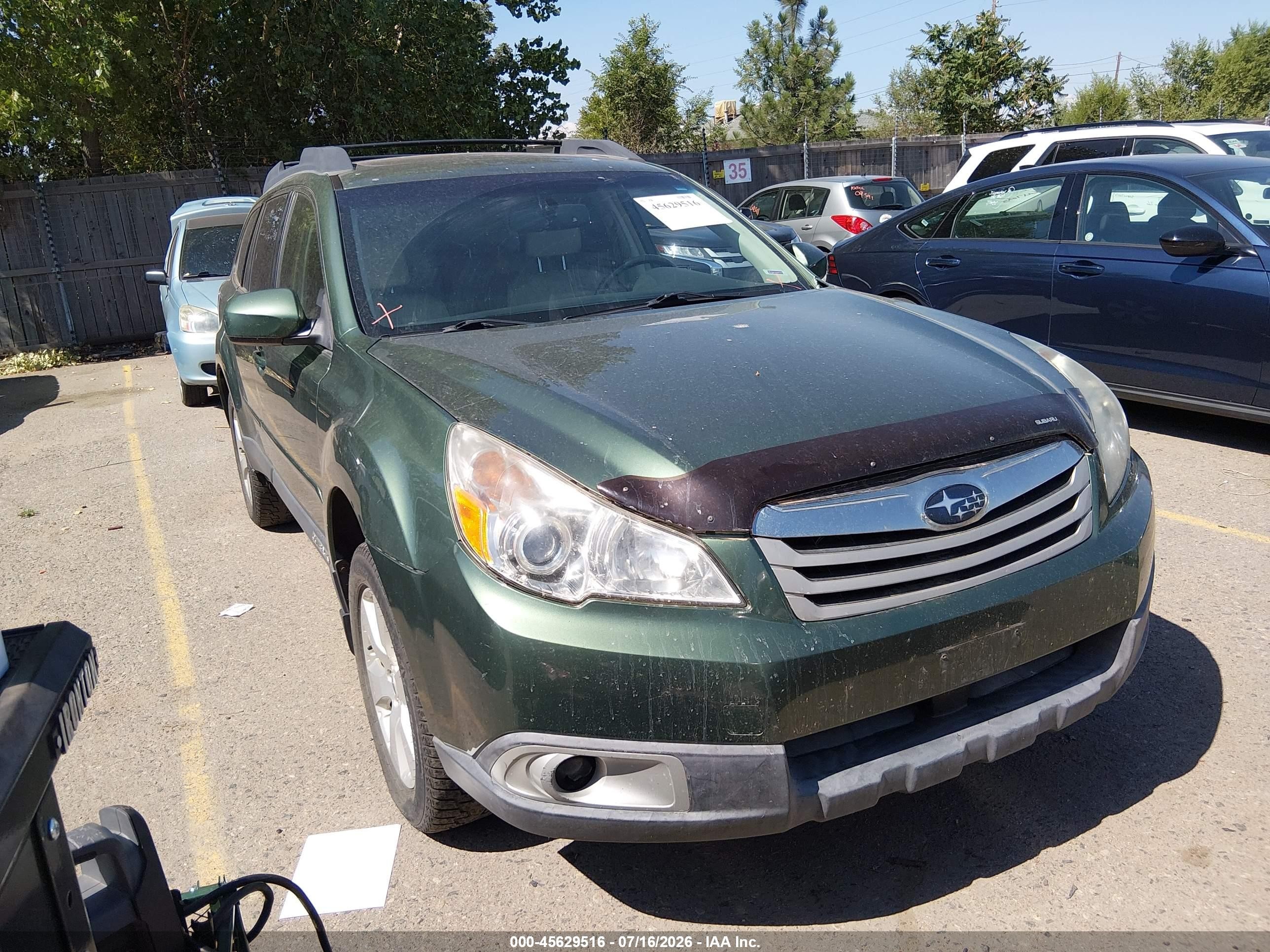 2012 Subaru Outback 2.5i Limited Green vin: 4S4BRCKCXC3277051