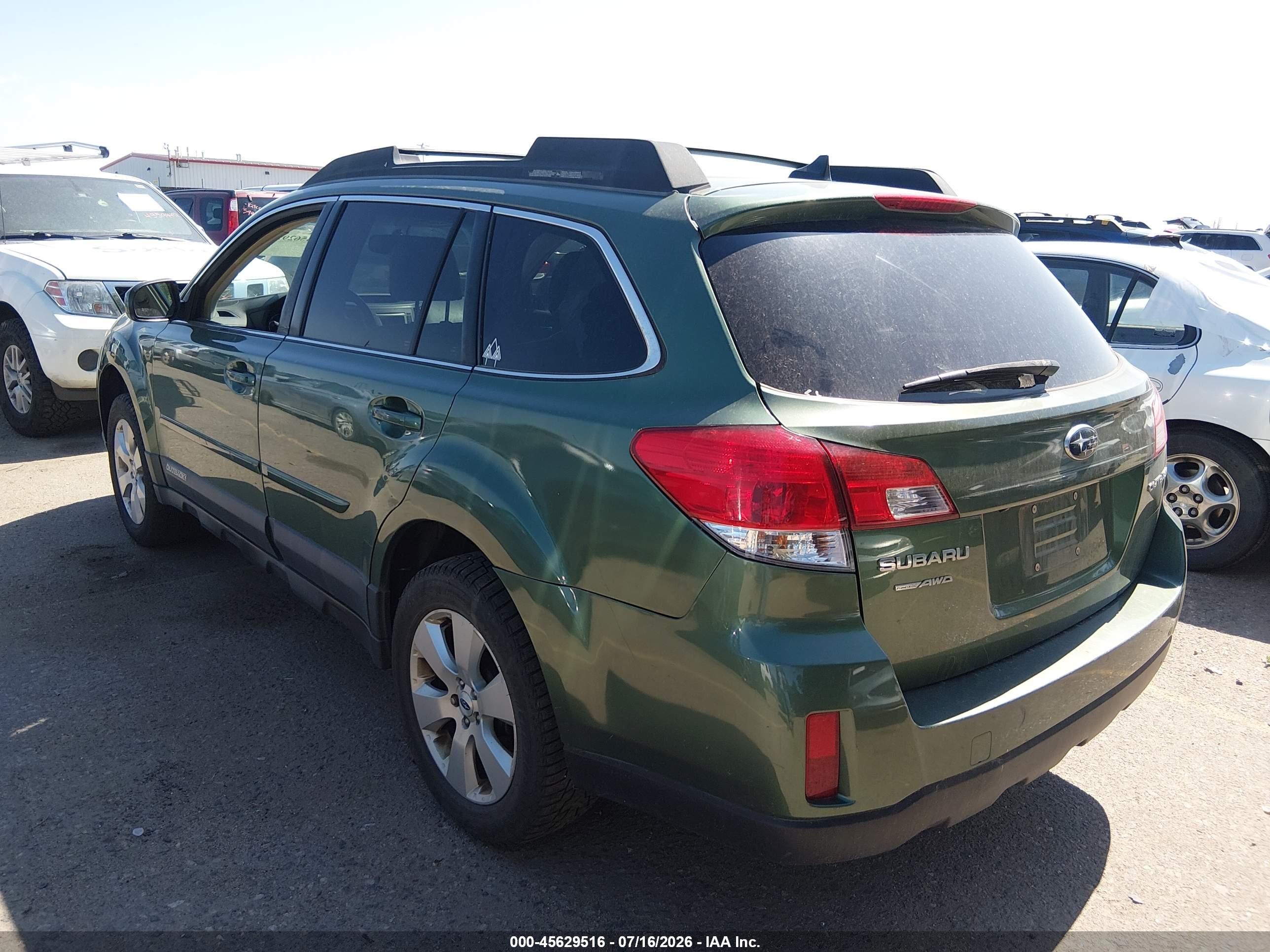 2012 Subaru Outback 2.5i Limited Green vin: 4S4BRCKCXC3277051