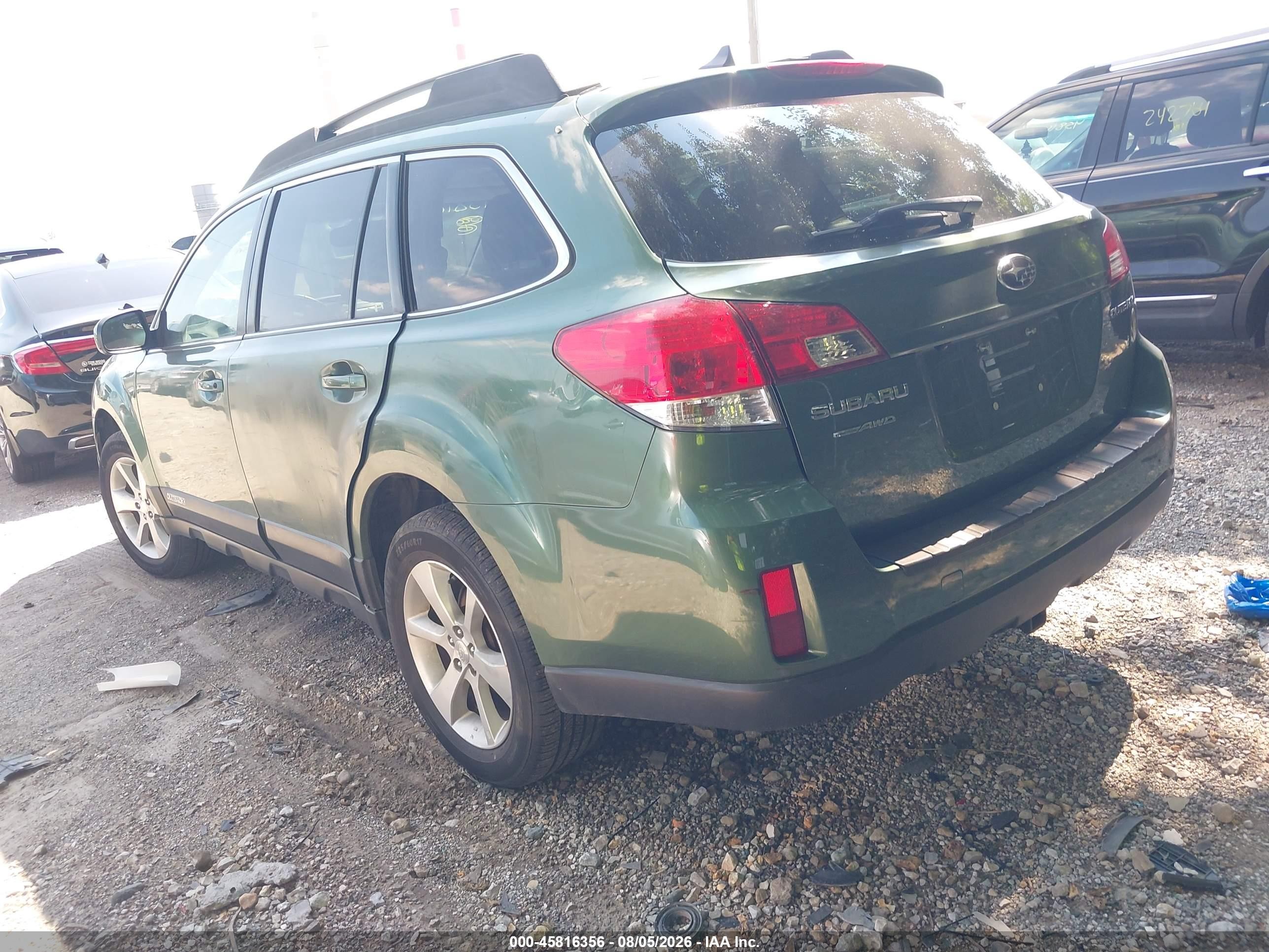 2013 Subaru Outback 2.5i Limited Зеленый vin: 4S4BRCKCXD3252247