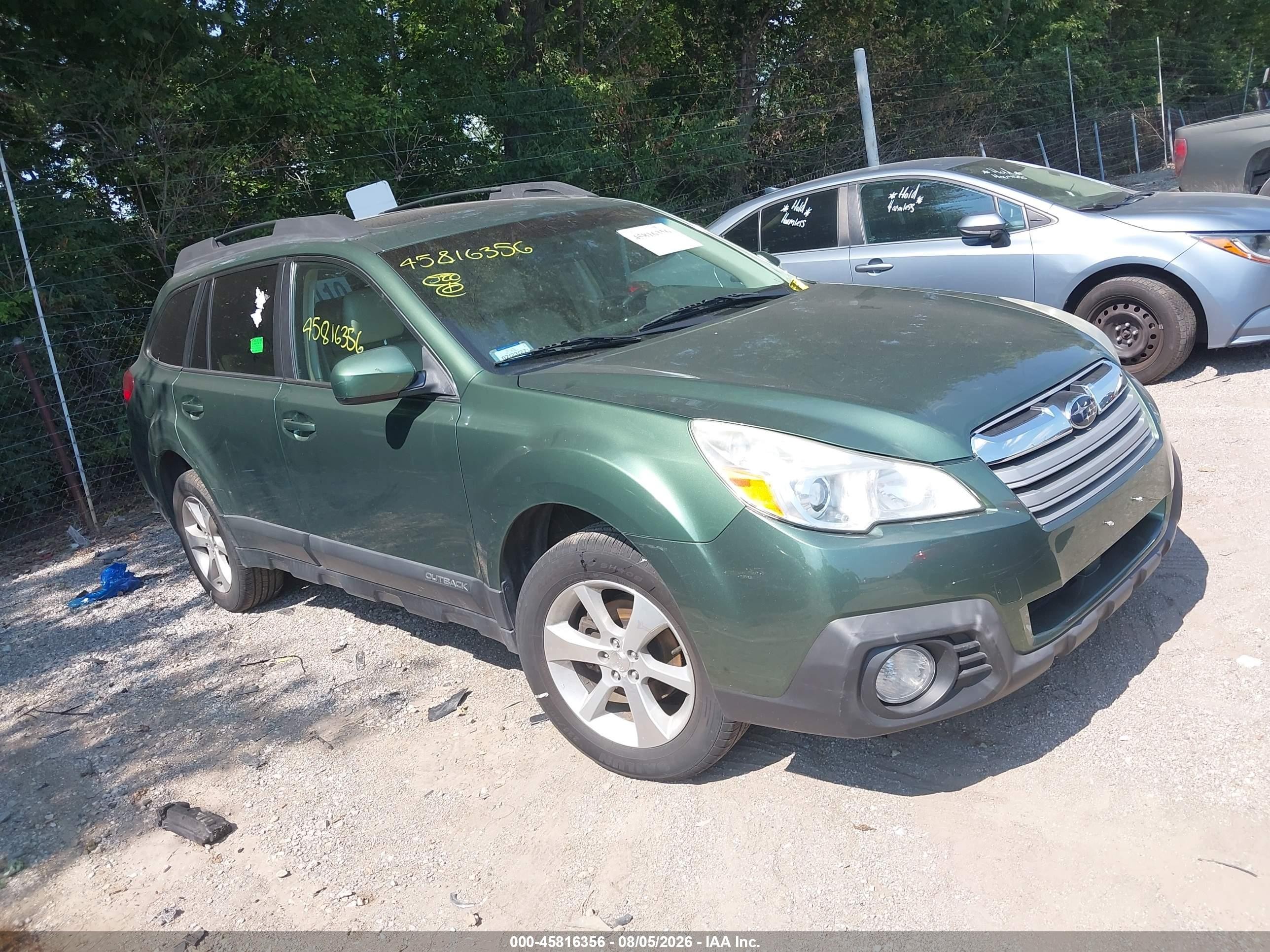 2013 Subaru Outback 2.5i Limited Зеленый vin: 4S4BRCKCXD3252247