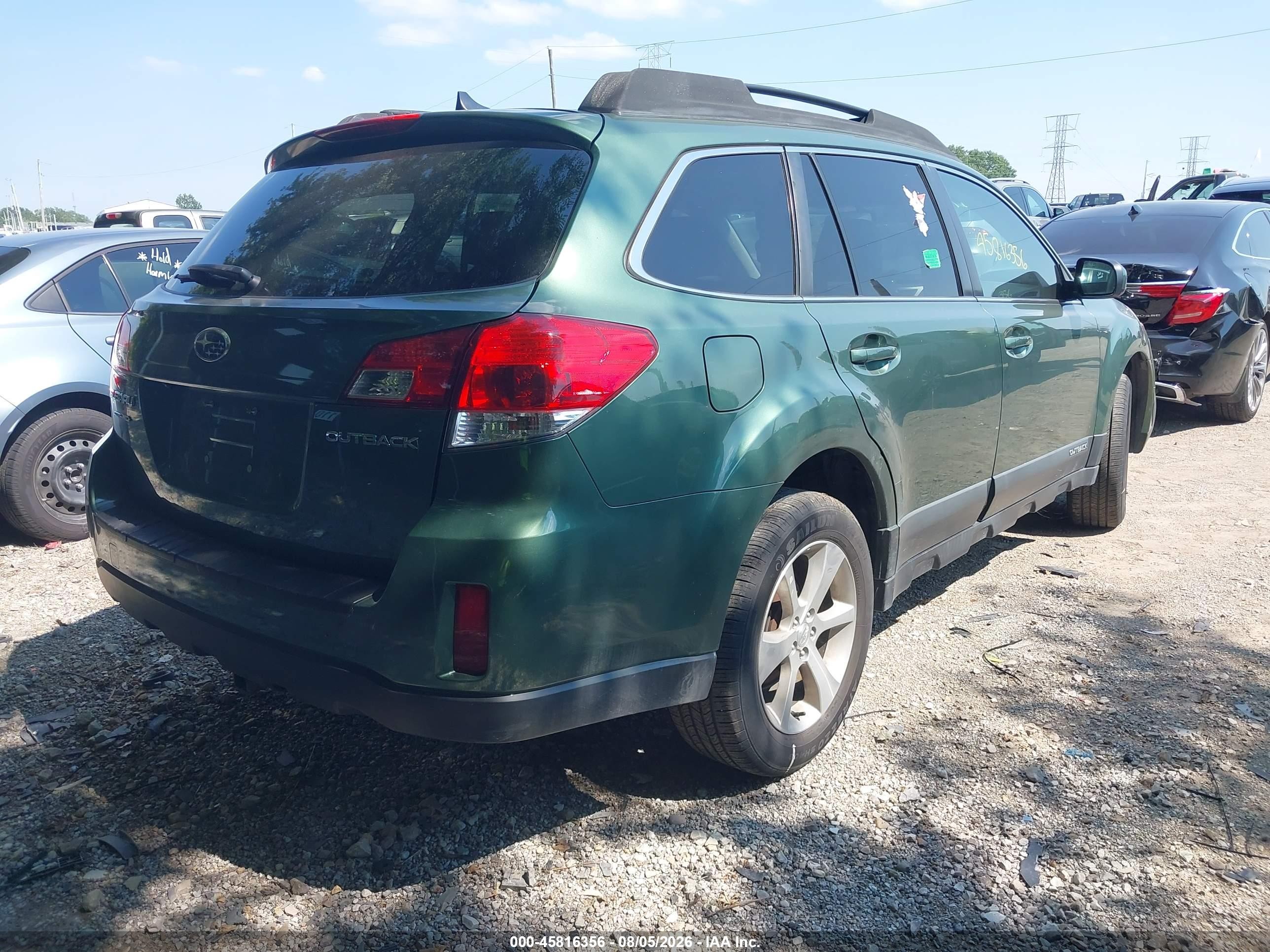 2013 Subaru Outback 2.5i Limited Зеленый vin: 4S4BRCKCXD3252247