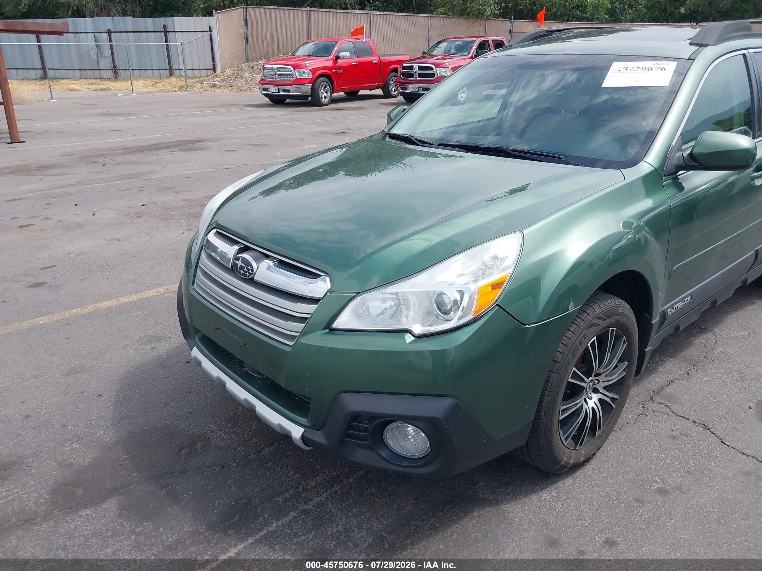 2013 Subaru Outback 2.5i Limited Green vin: 4S4BRCLC2D3270661