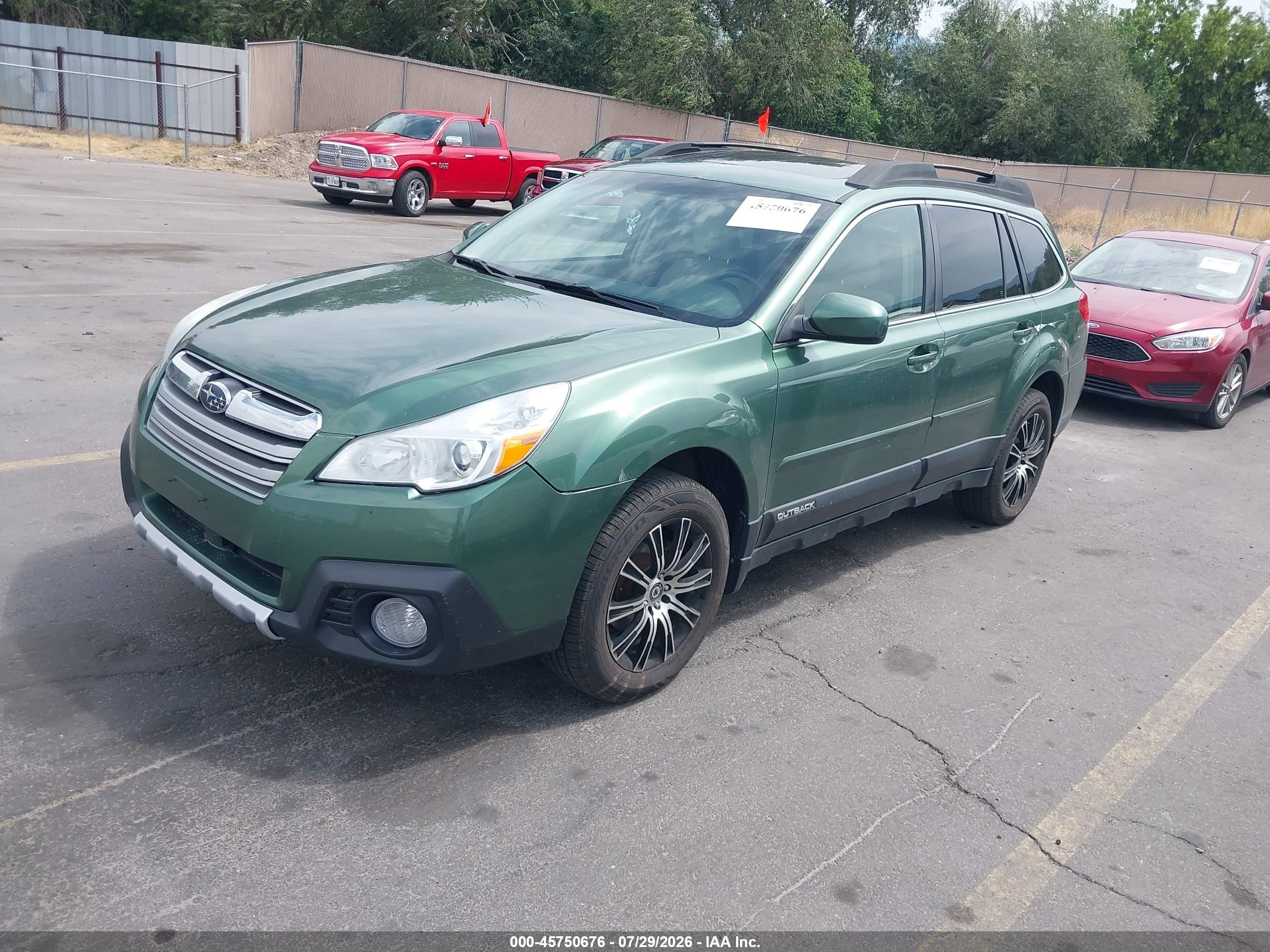 2013 Subaru Outback 2.5i Limited Green vin: 4S4BRCLC2D3270661
