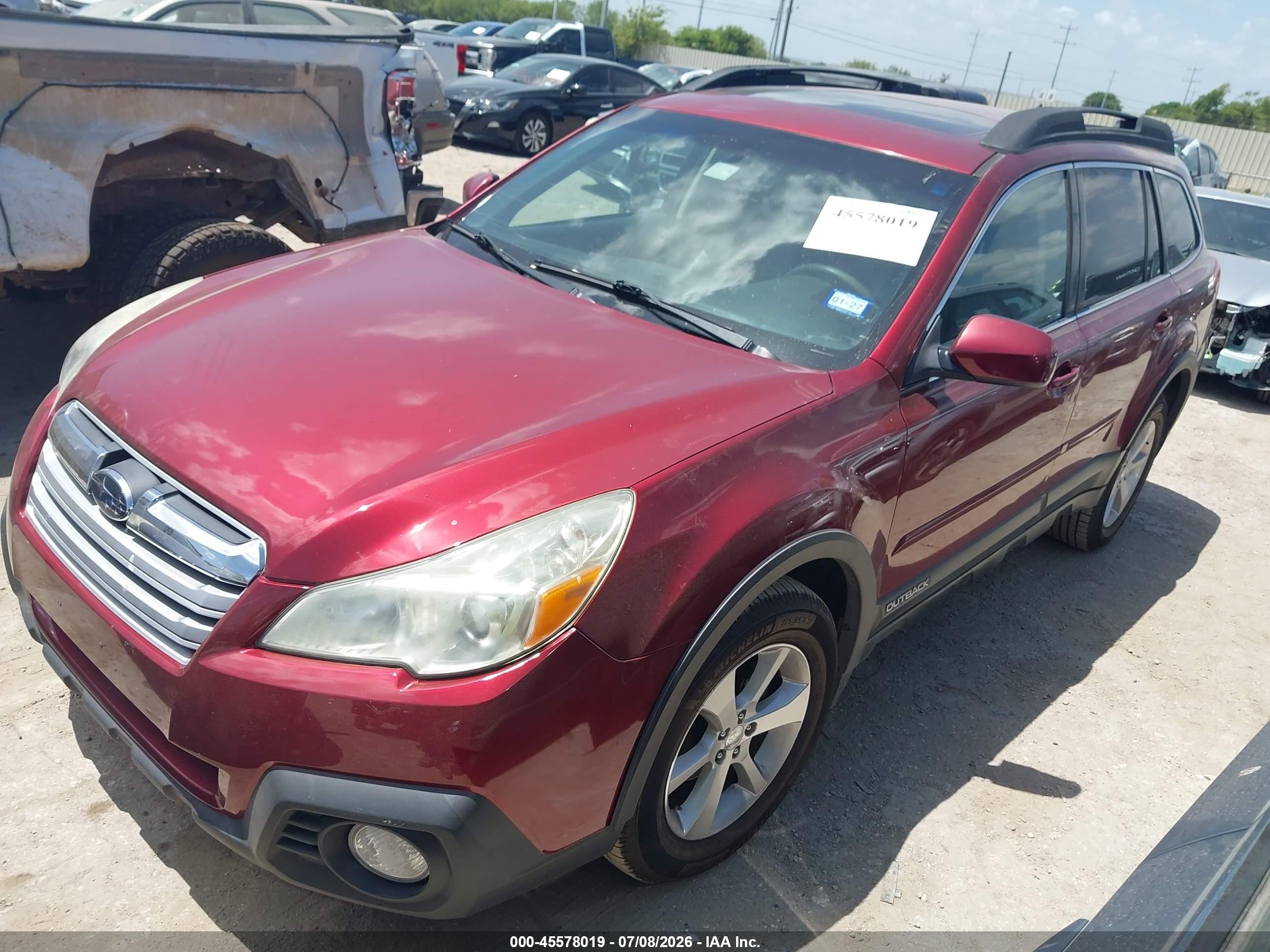 2014 Subaru Outback 2.5i Limited Red vin: 4S4BRCLC4E3226209