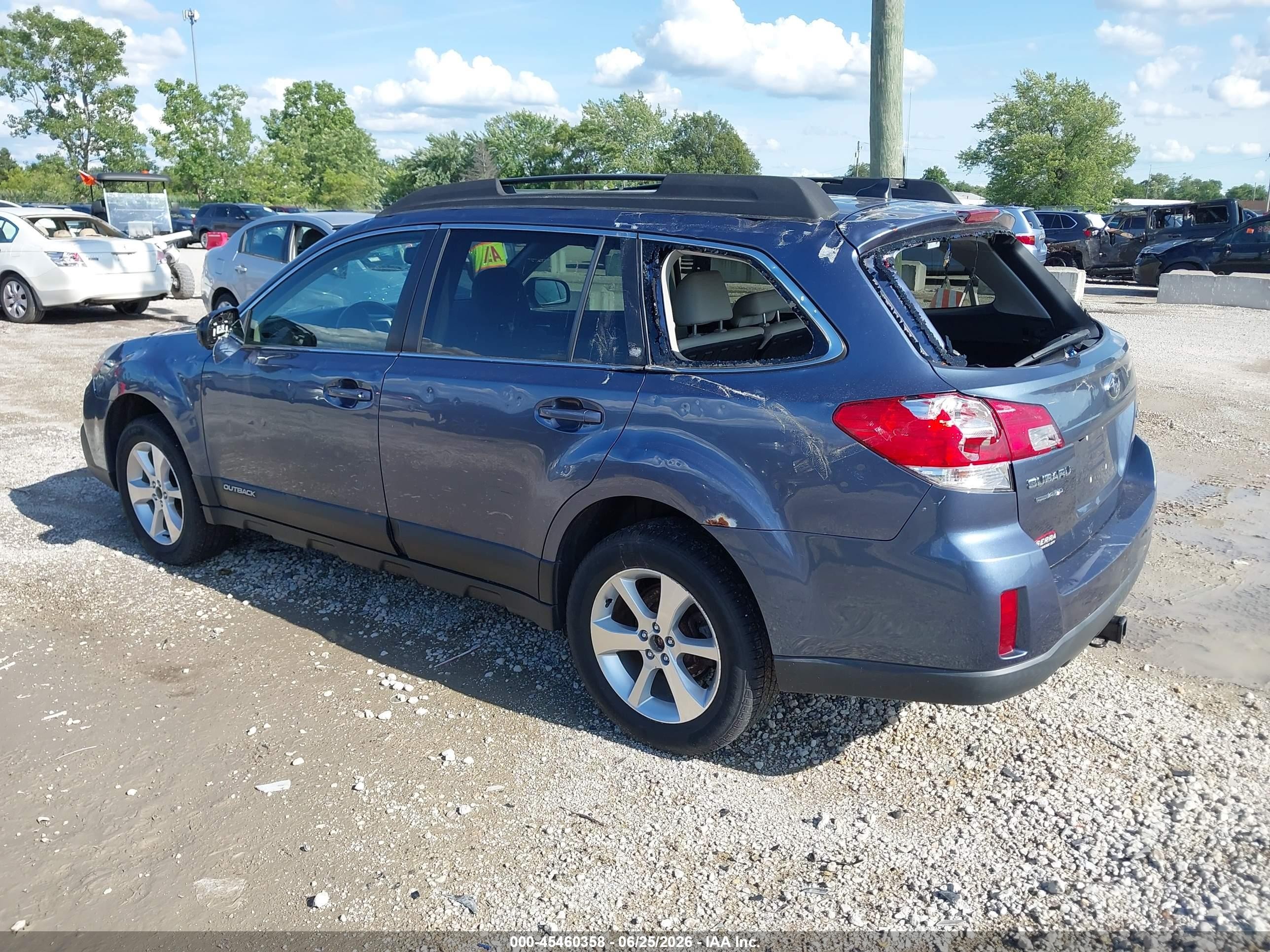 2014 Subaru Outback 2.5i Limited Blue vin: 4S4BRCMC5E3295814