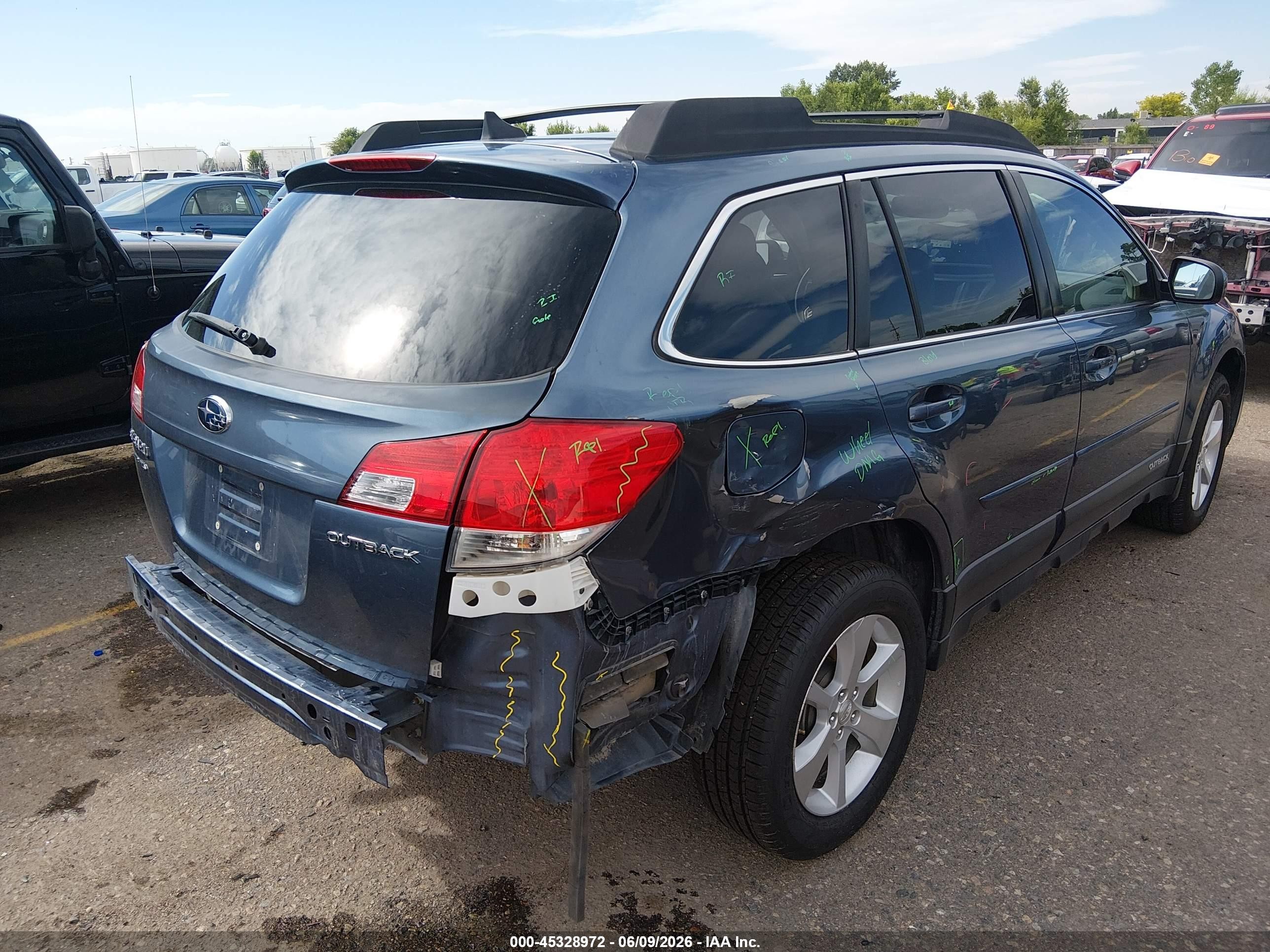 2013 Subaru Outback 2.5i Limited Blue vin: 4S4BRCPC9D3310177