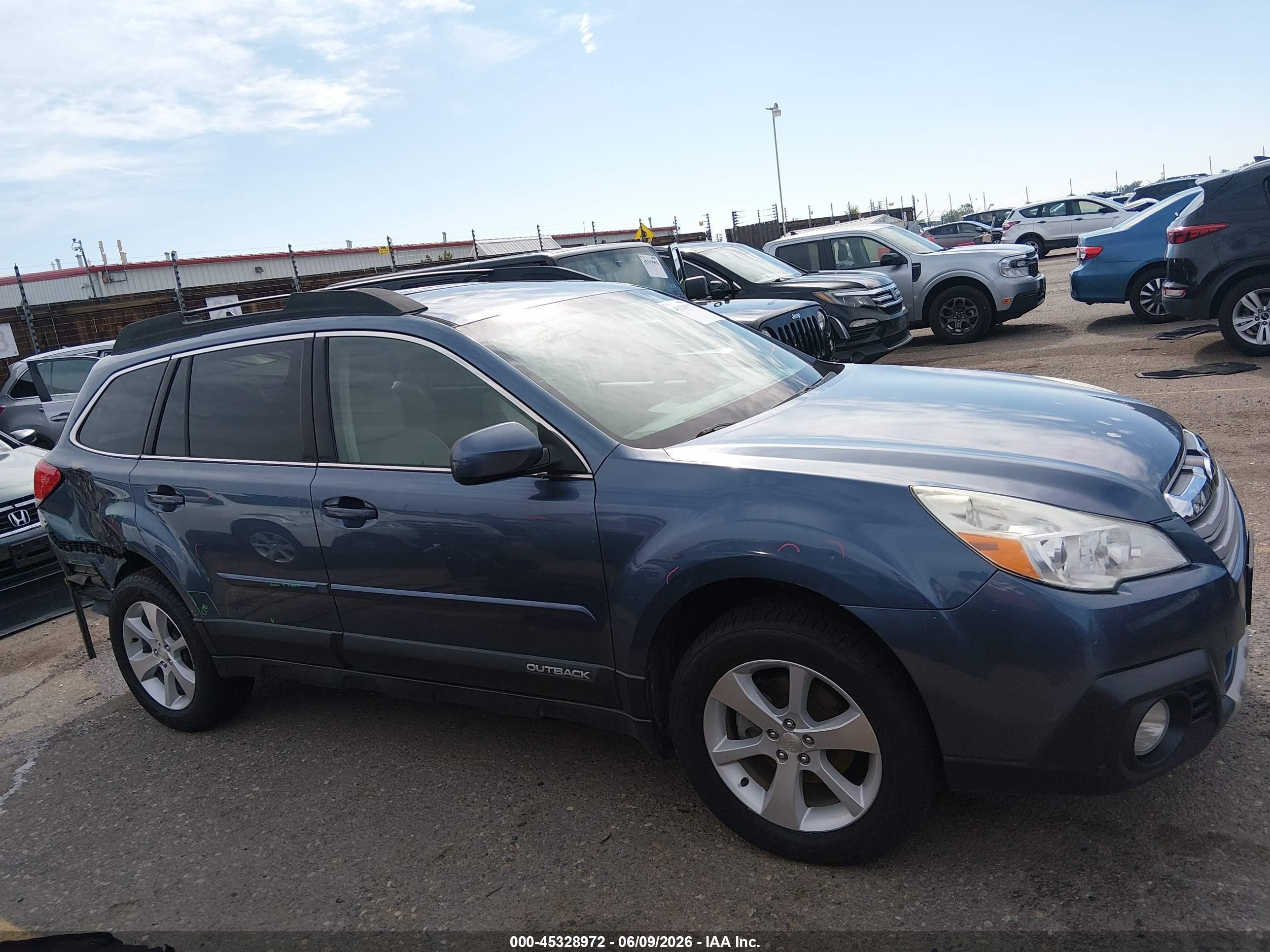 2013 Subaru Outback 2.5i Limited Blue vin: 4S4BRCPC9D3310177