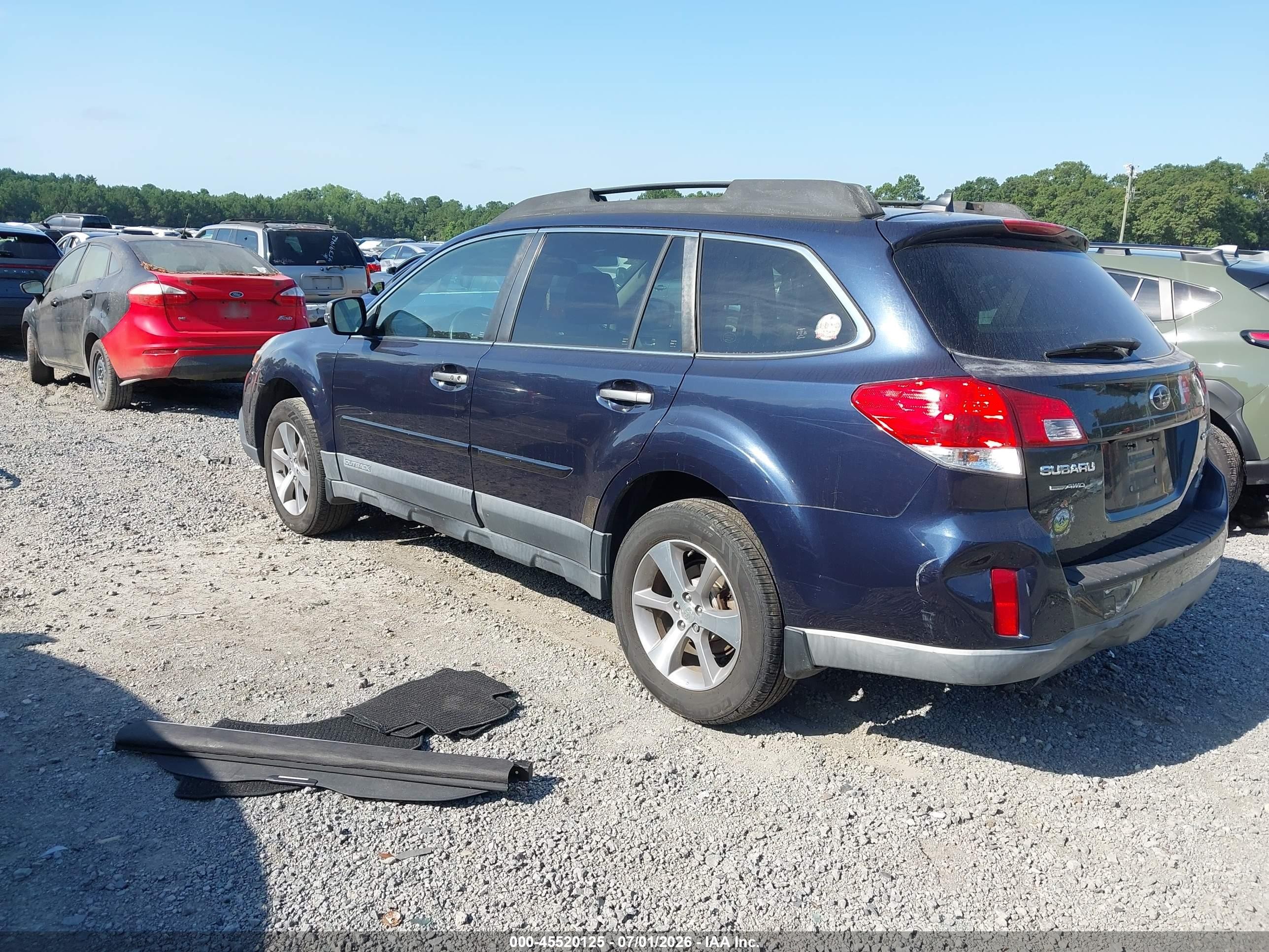 2014 Subaru Outback 2.5i Limited Blue vin: 4S4BRCPC9E3283919
