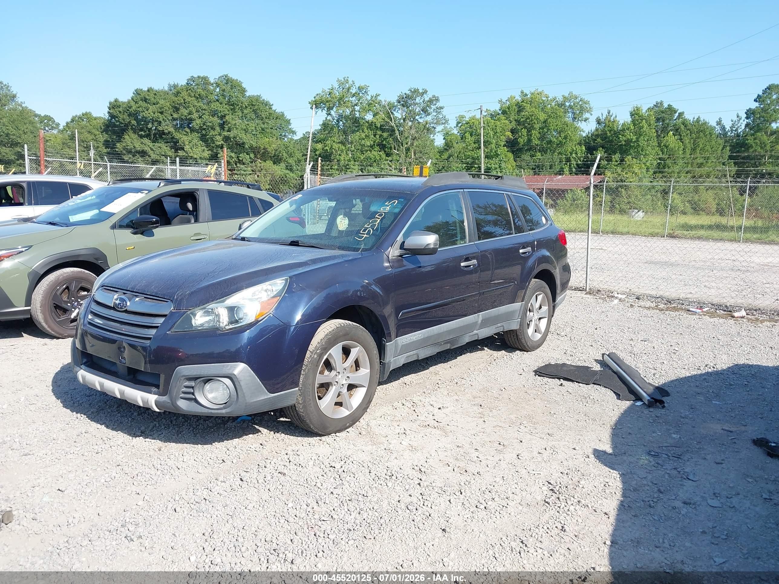 2014 Subaru Outback 2.5i Limited Blue vin: 4S4BRCPC9E3283919