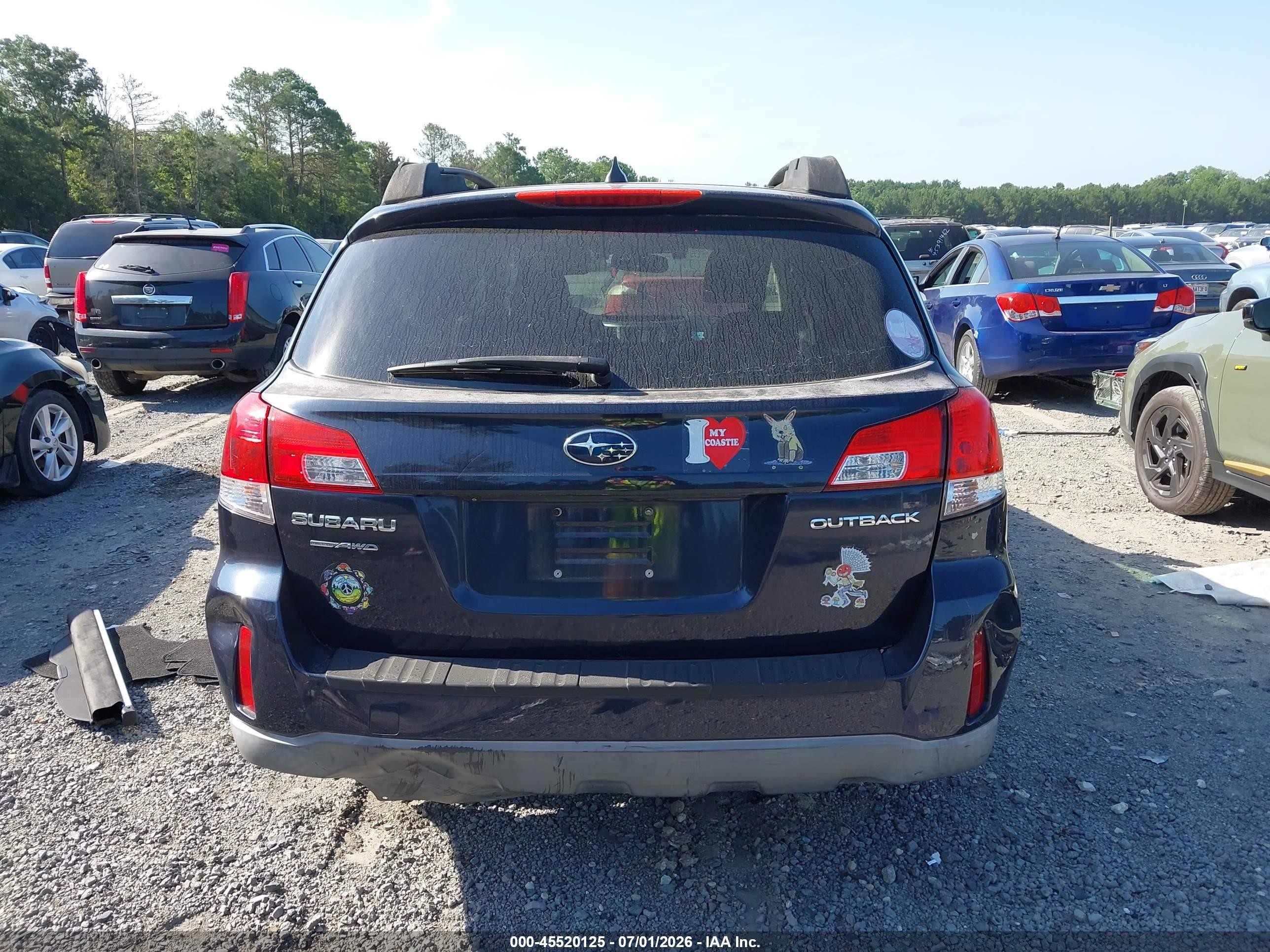 2014 Subaru Outback 2.5i Limited Blue vin: 4S4BRCPC9E3283919