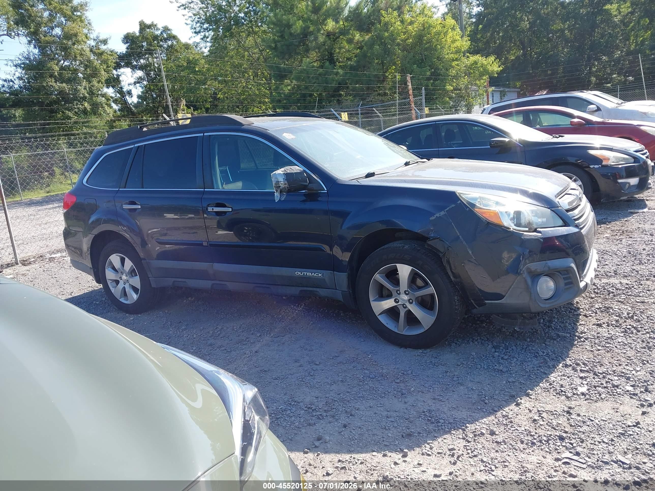 2014 Subaru Outback 2.5i Limited Blue vin: 4S4BRCPC9E3283919