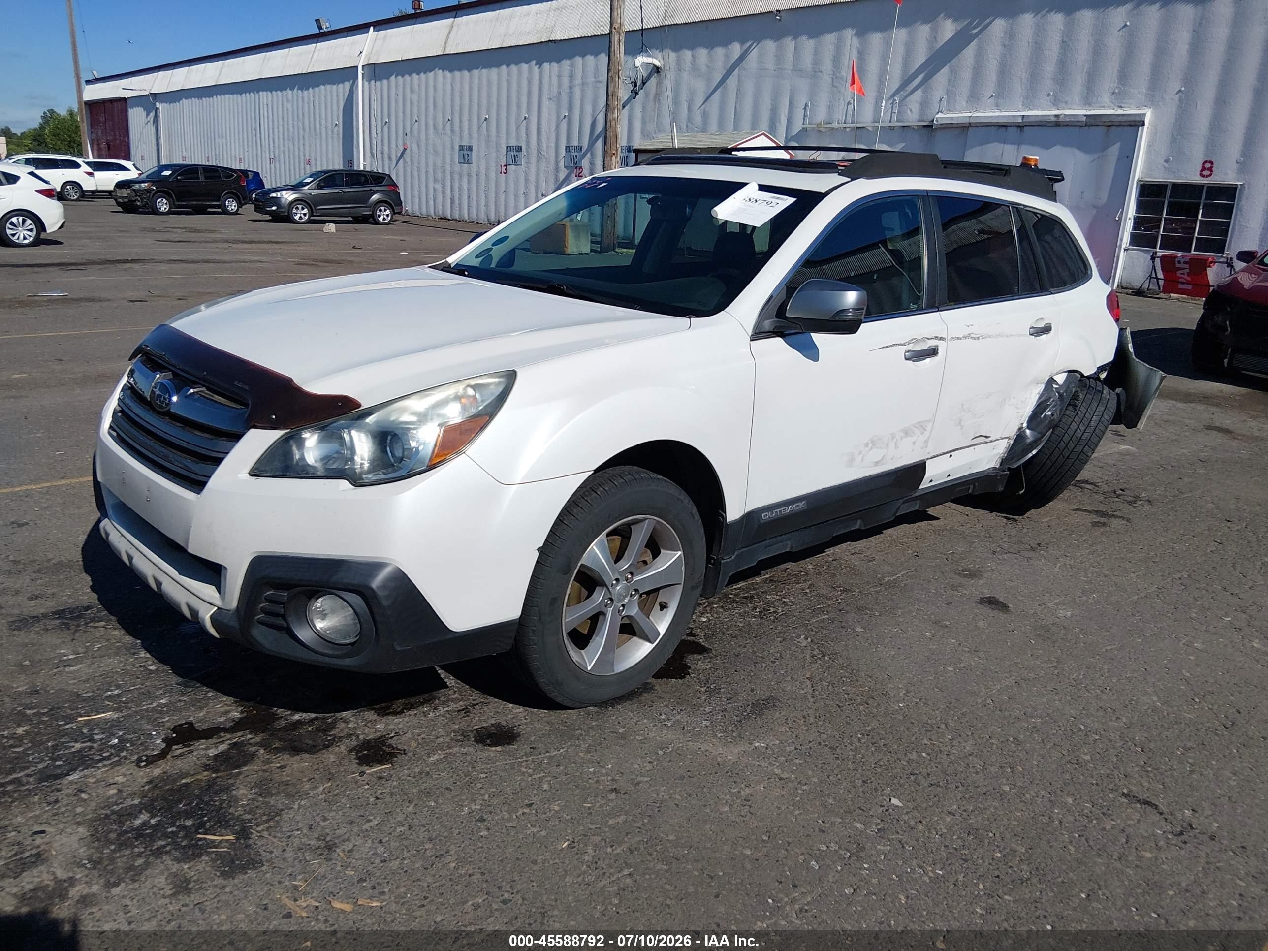 2013 Subaru Outback 2.5i Limited White vin: 4S4BRCSC4D3287950