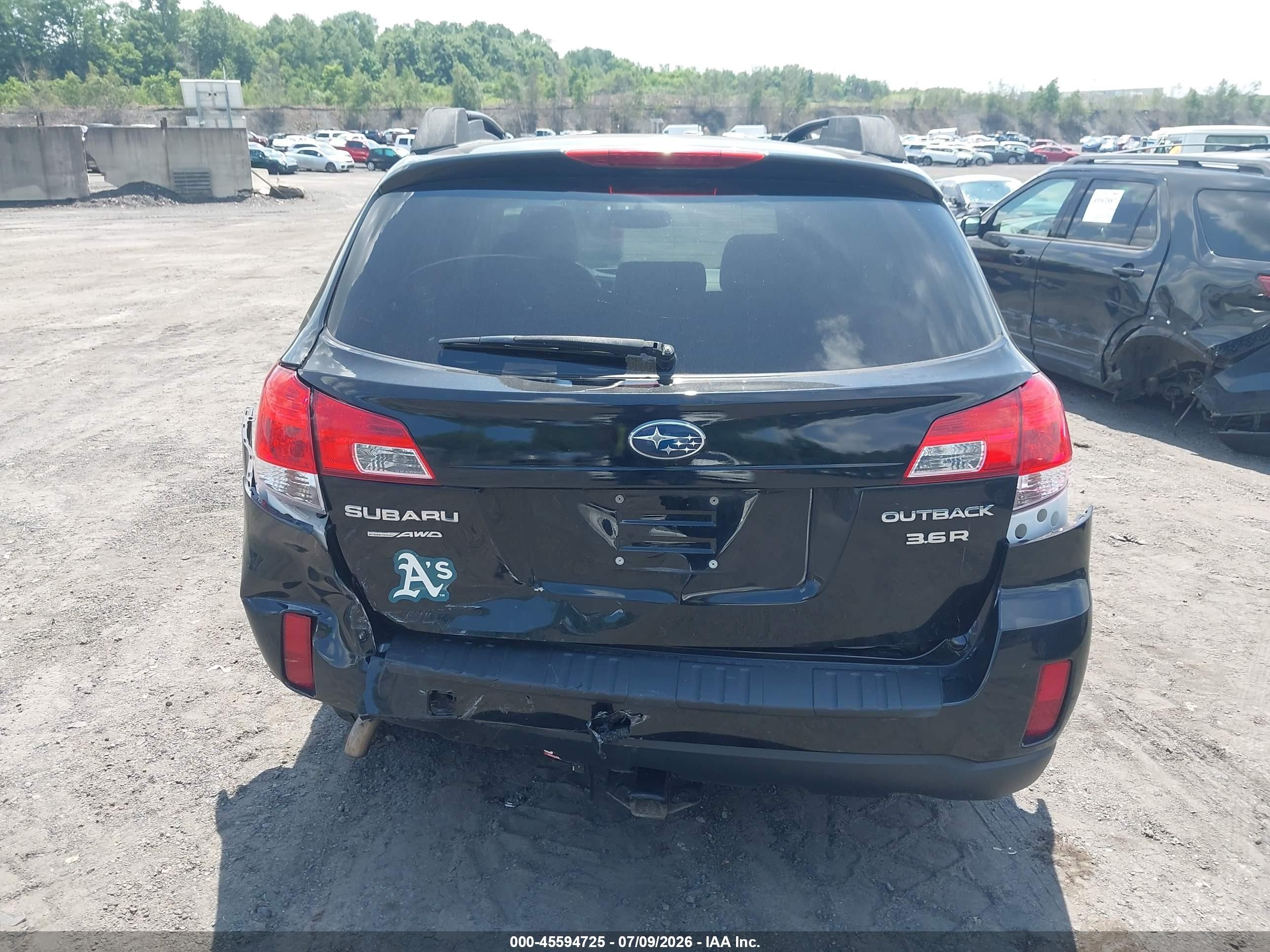 2012 Subaru Outback 3.6r Black vin: 4S4BRDAC7C2267896