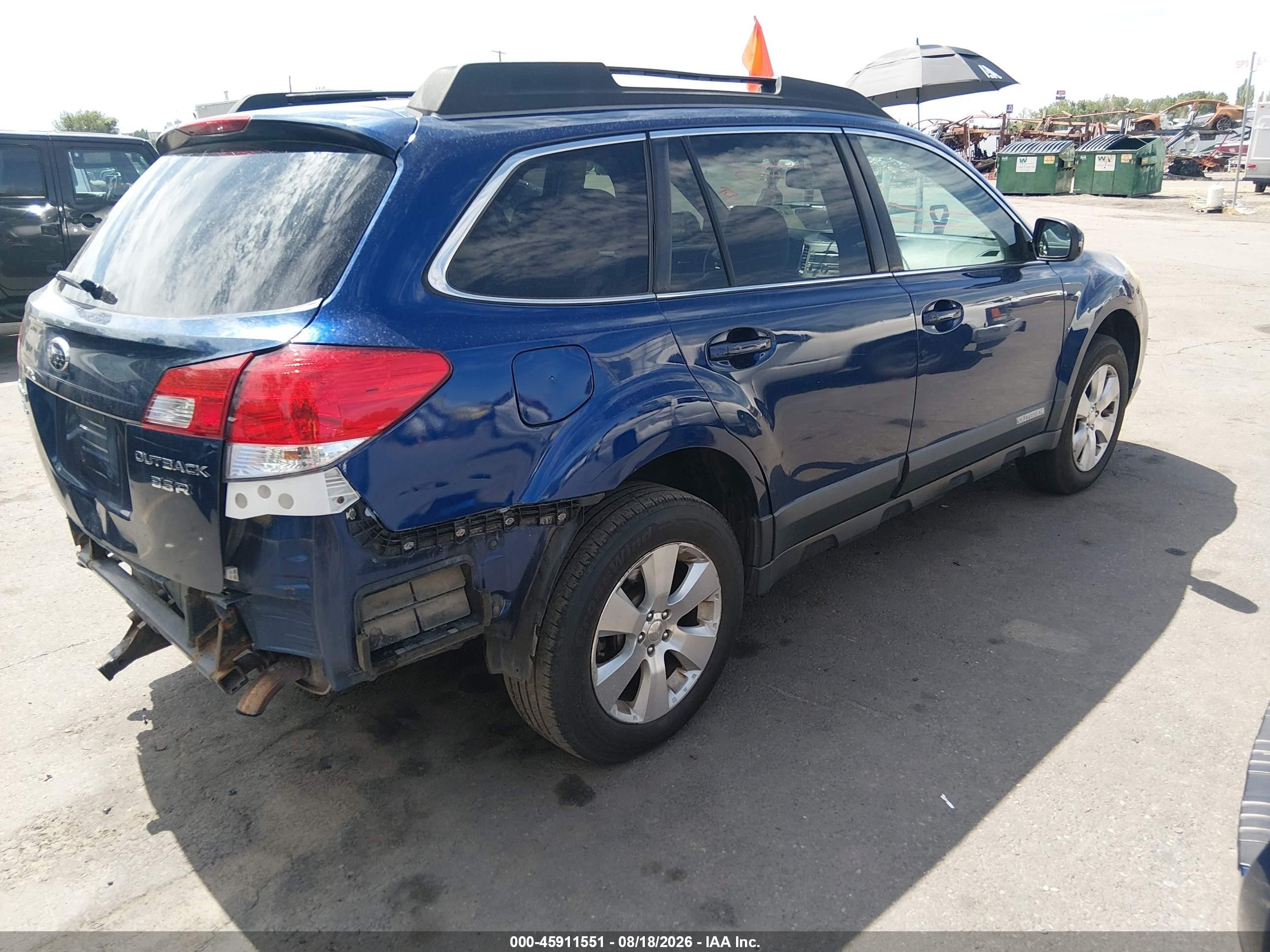 2011 Subaru Outback 3.6r Premium Blue vin: 4S4BRDGC1B2391300