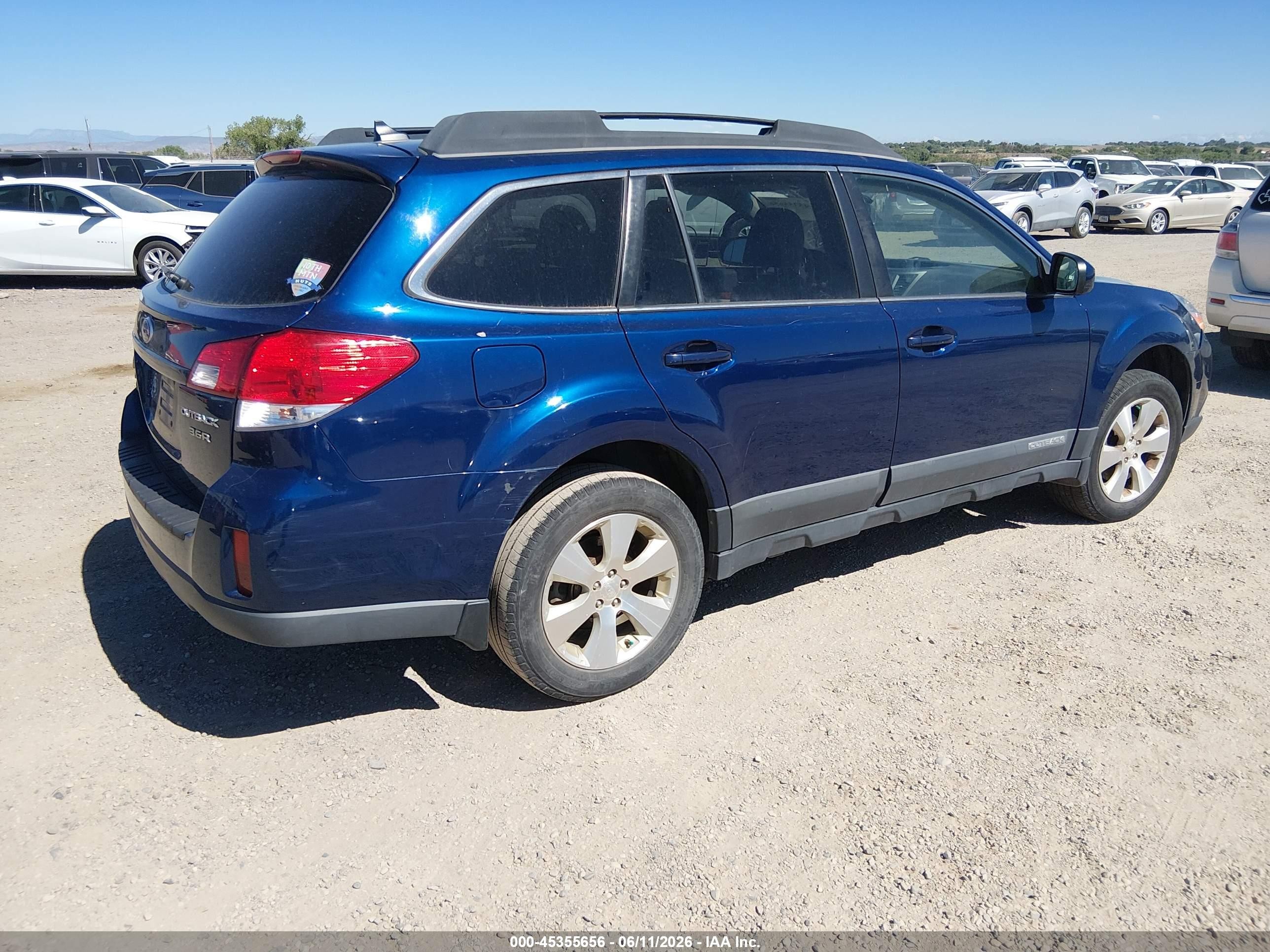 2011 Subaru Outback 3.6r Limited Blue vin: 4S4BRDJC8B2346802